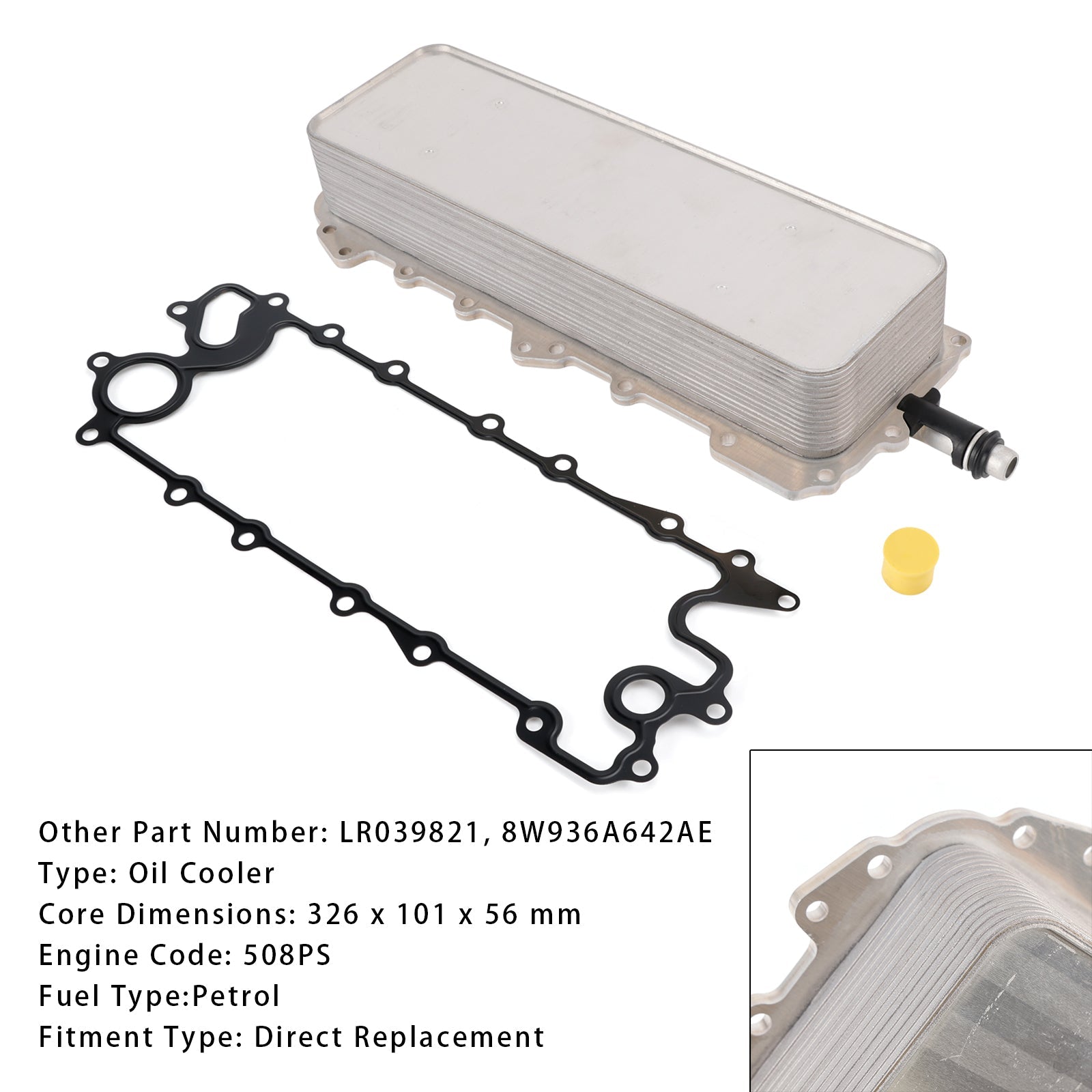 2009-2014 Jaguar XK II X150 5.0 XKR 508PS Coupe Engine Oil Cooler LR039821 8W936A642AE