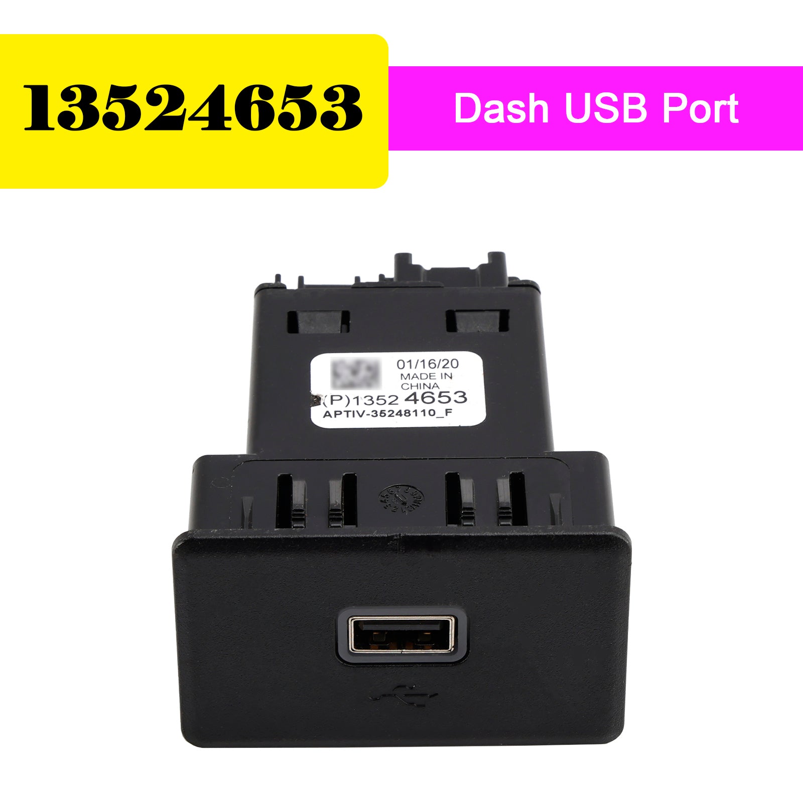 2019-2023 Chevy Silverado Sierra Dash USB Port Type A 13524653
