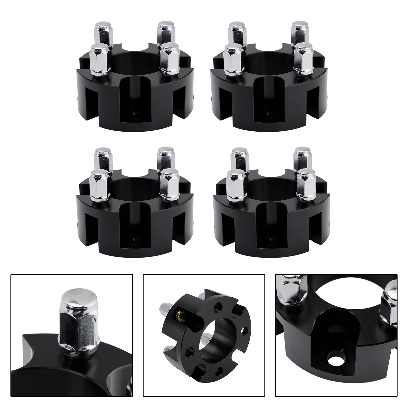 2" Wheel Spacers Kit Cable Golf Carts Lug Nuts Black For Yamaha Club Car Ezgo