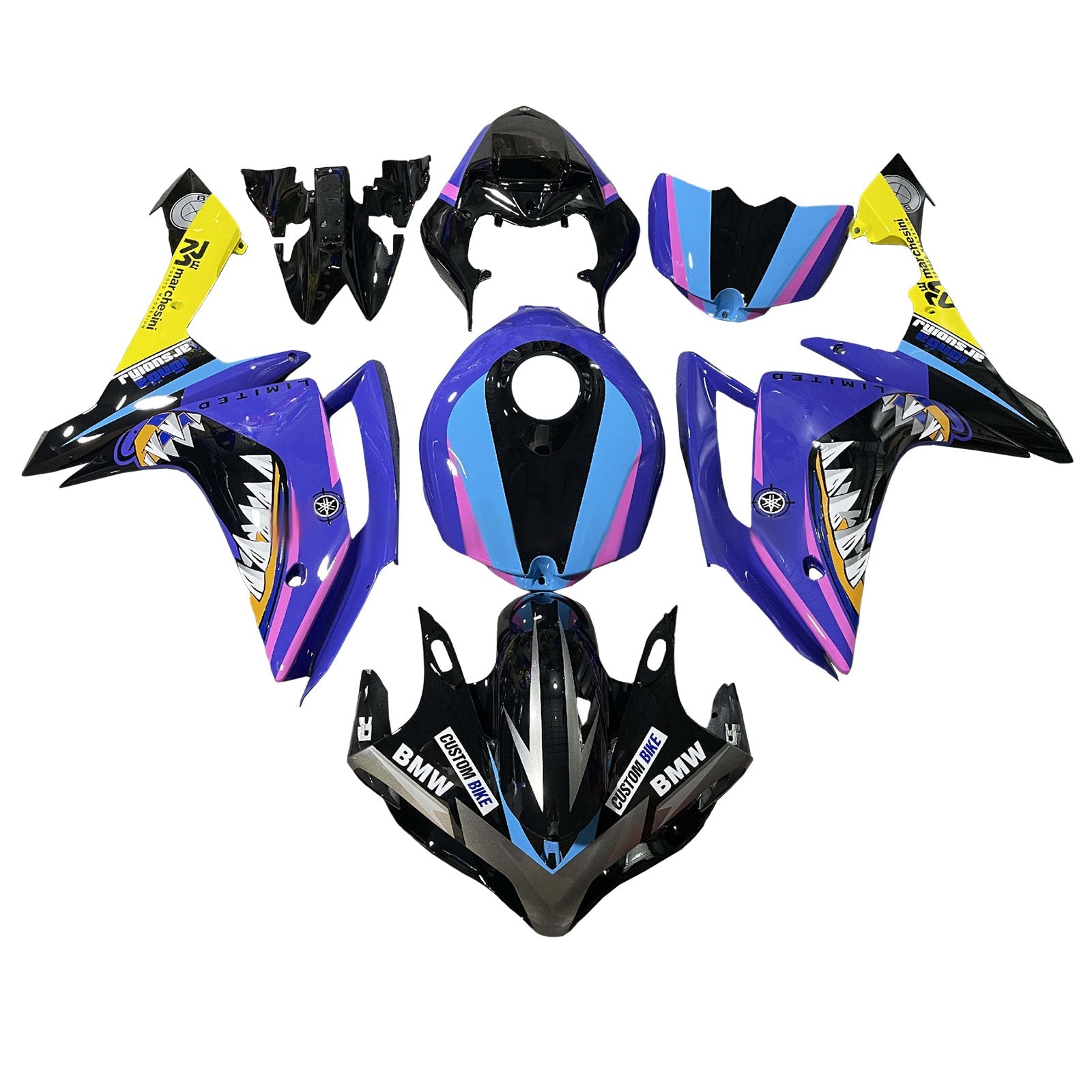 Injection Fairing Kit Bodywork Plastic ABS For Yamaha YZFR1 YZF-R1 2007-2008