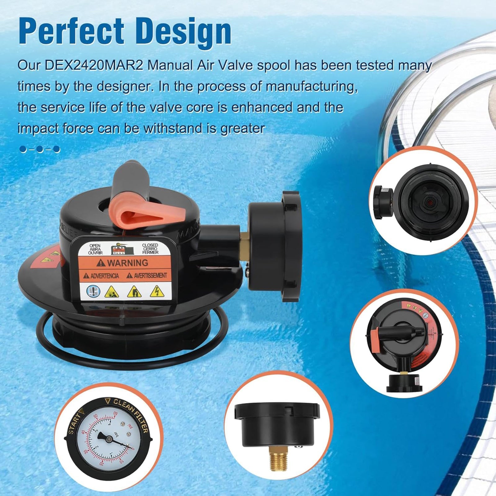 Manual Air Relief Assembly DEX2420MAR2 For Cartridge Pool Filter