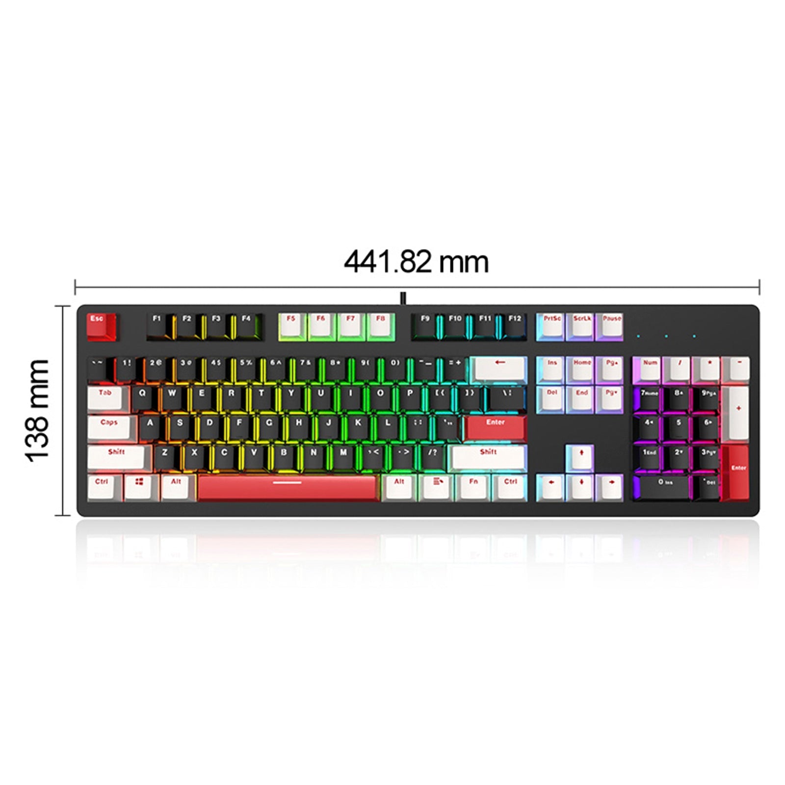 104Key Wired Mechanical Linear Switch Gaming Keyboard With Blue Switch RGB Light