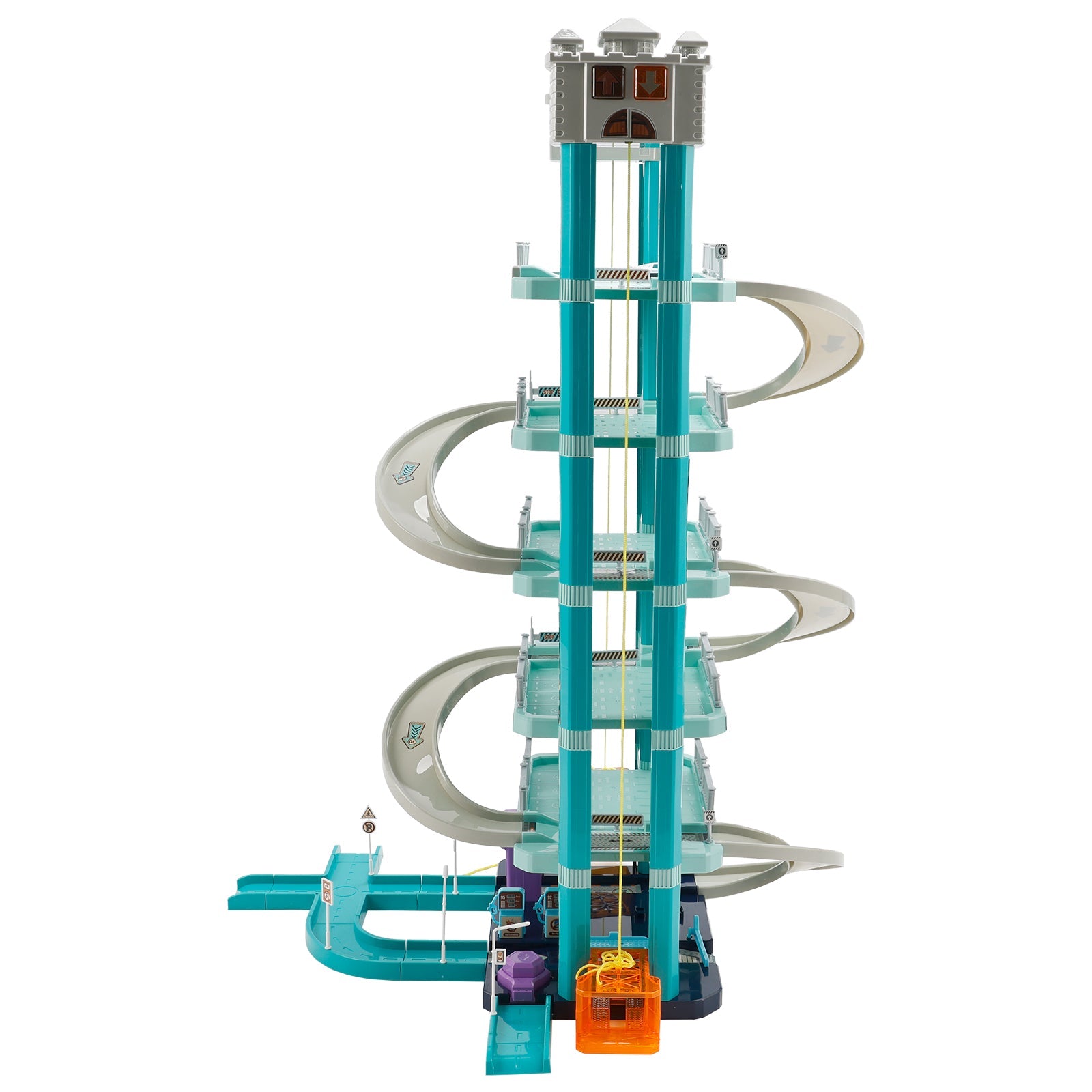 Intelligent Electric Hand Rank City Six Floor Track Parking Lot Toy With 2 Cars