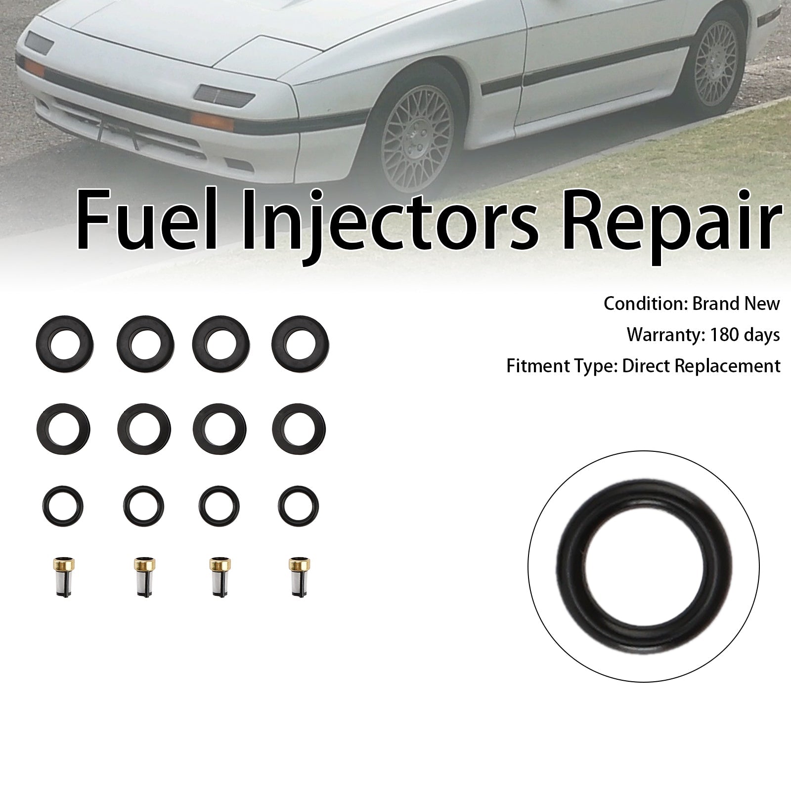 1986-1991 Mazda RX-7 FC 13B Rotary 4PCS Fuel Injector O-Ring Filter Seal