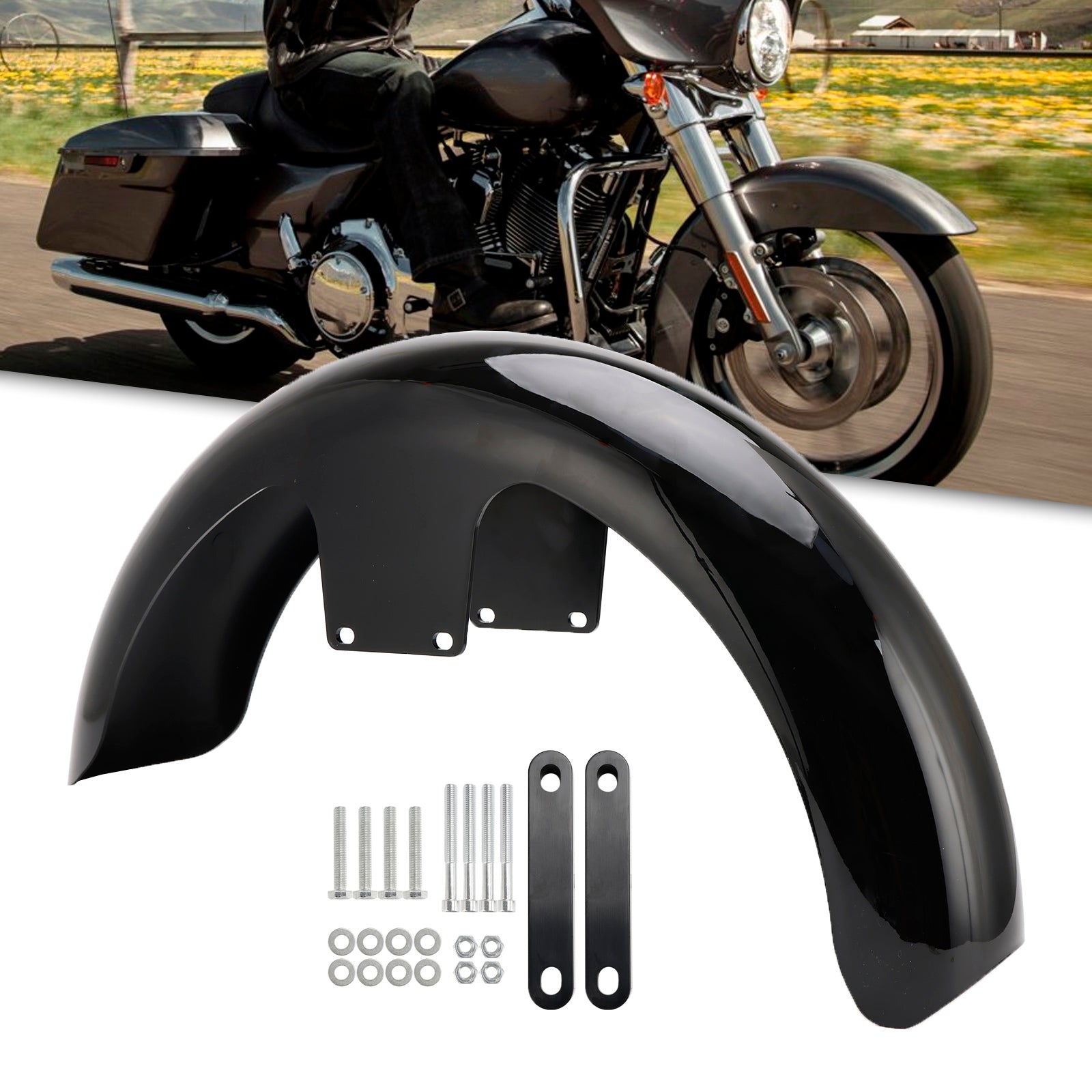 19" Wrap Front Fender ABS For Touring Electra Street Road Glide Baggers FLHT FLHR