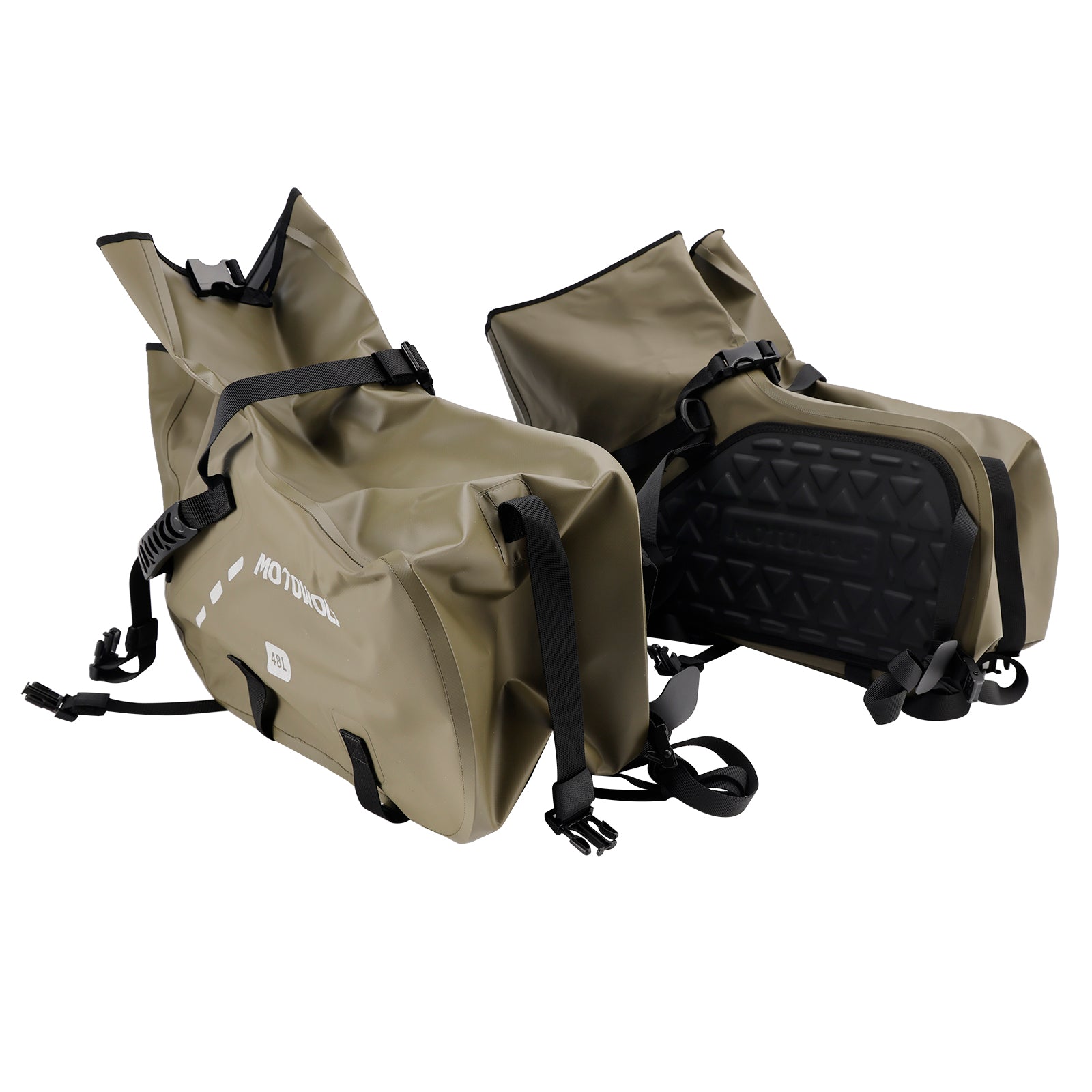 Side Tail Bag Saddlebag Color Matching Luggage 86L Green For Scooter Motorcycle