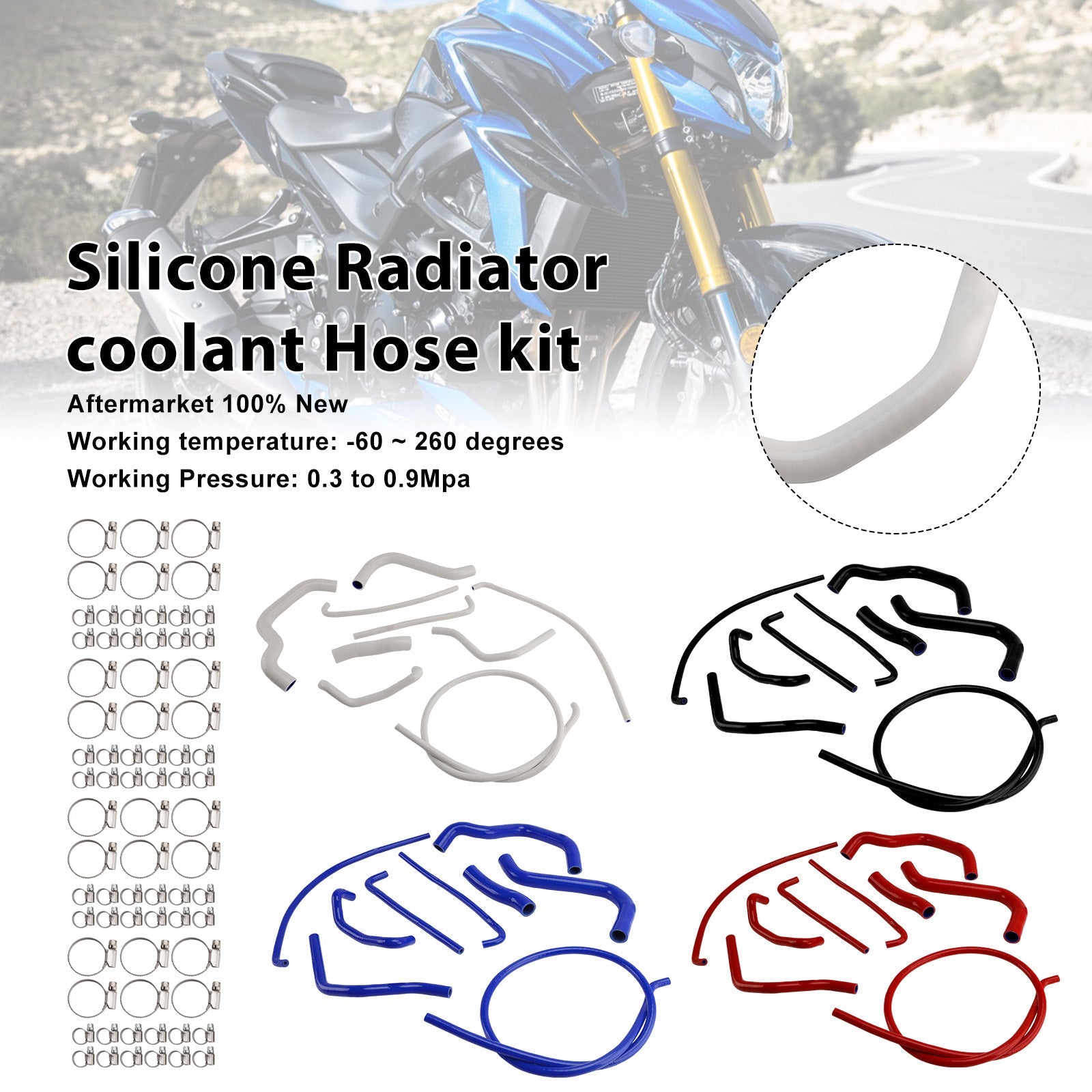 2017-2025 Suzuki GSX-S750/Z Silicone Radiator coolant Hose kit
