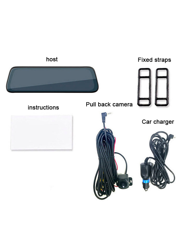 10-inch Full Screen HD 1080P Rearview Mirror Streaming Media Driving Recorder