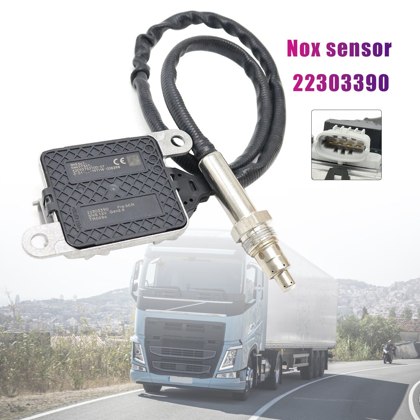 Volvo Truck D11, D13, D16, Mack MP8 Inlet Nitrogen Oxides Nox sensor 22303390