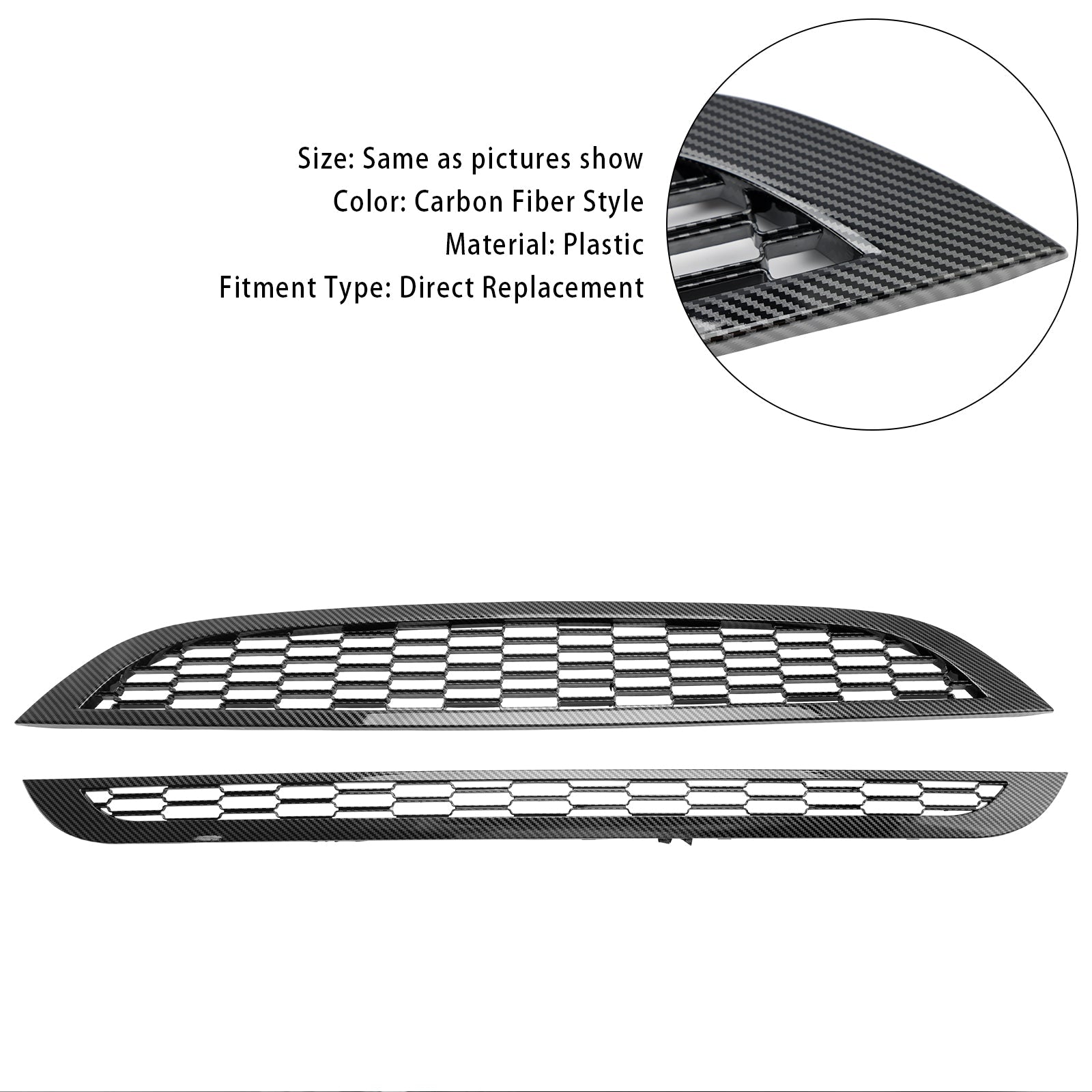 2PCS Honeycomb Mesh Front Grille Grill Fit Mini Cooper R50 R52 R53 2002-2006