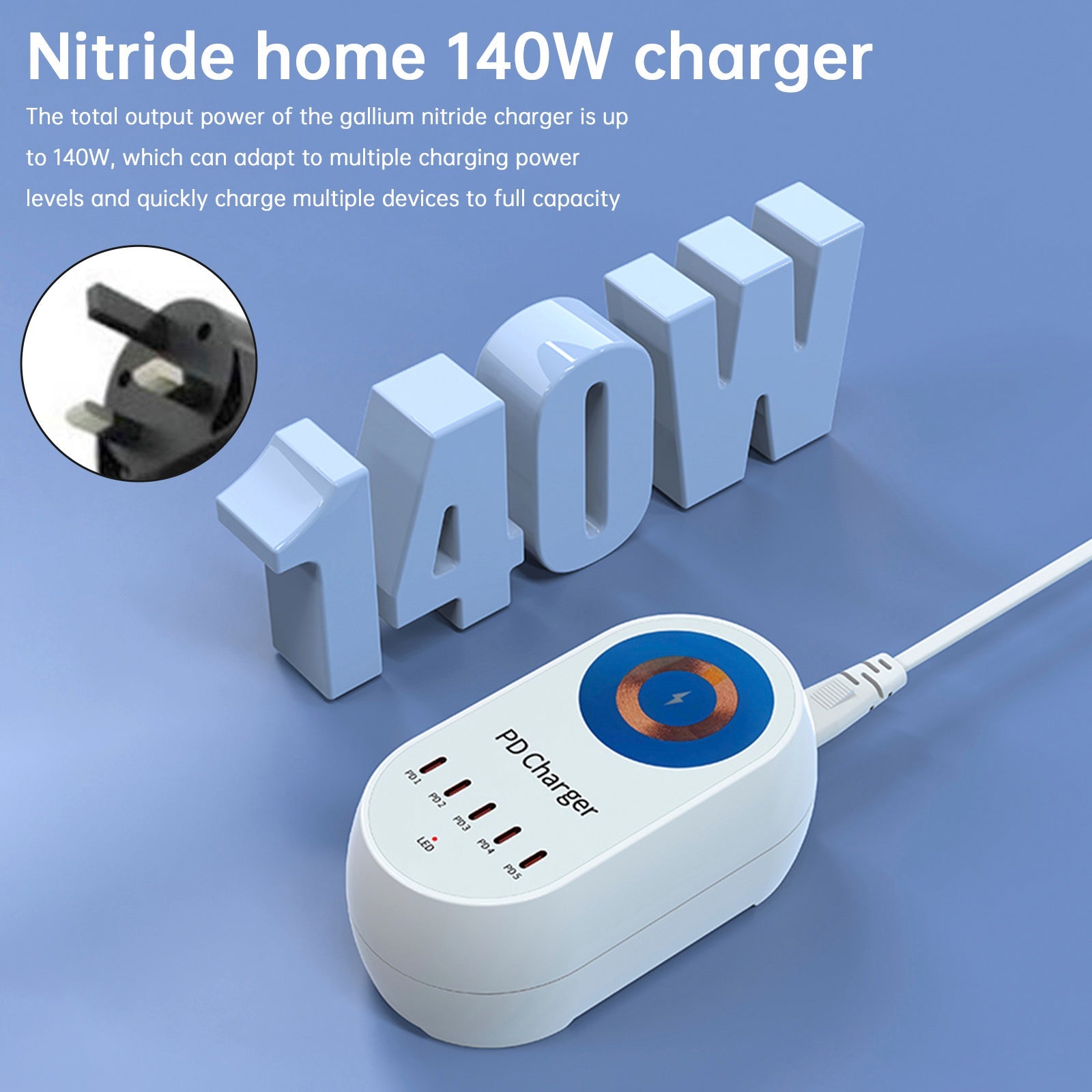 140W Charger Magnetic Wireless Fast Charging PD100W Laptop Mobile Phone Charger