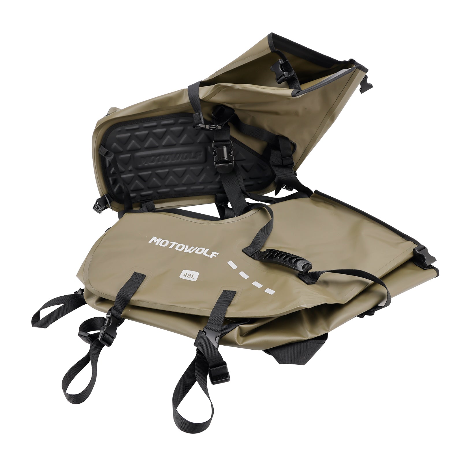 Side Tail Bag Saddlebag Color Matching Luggage 86L Green For Scooter Motorcycle