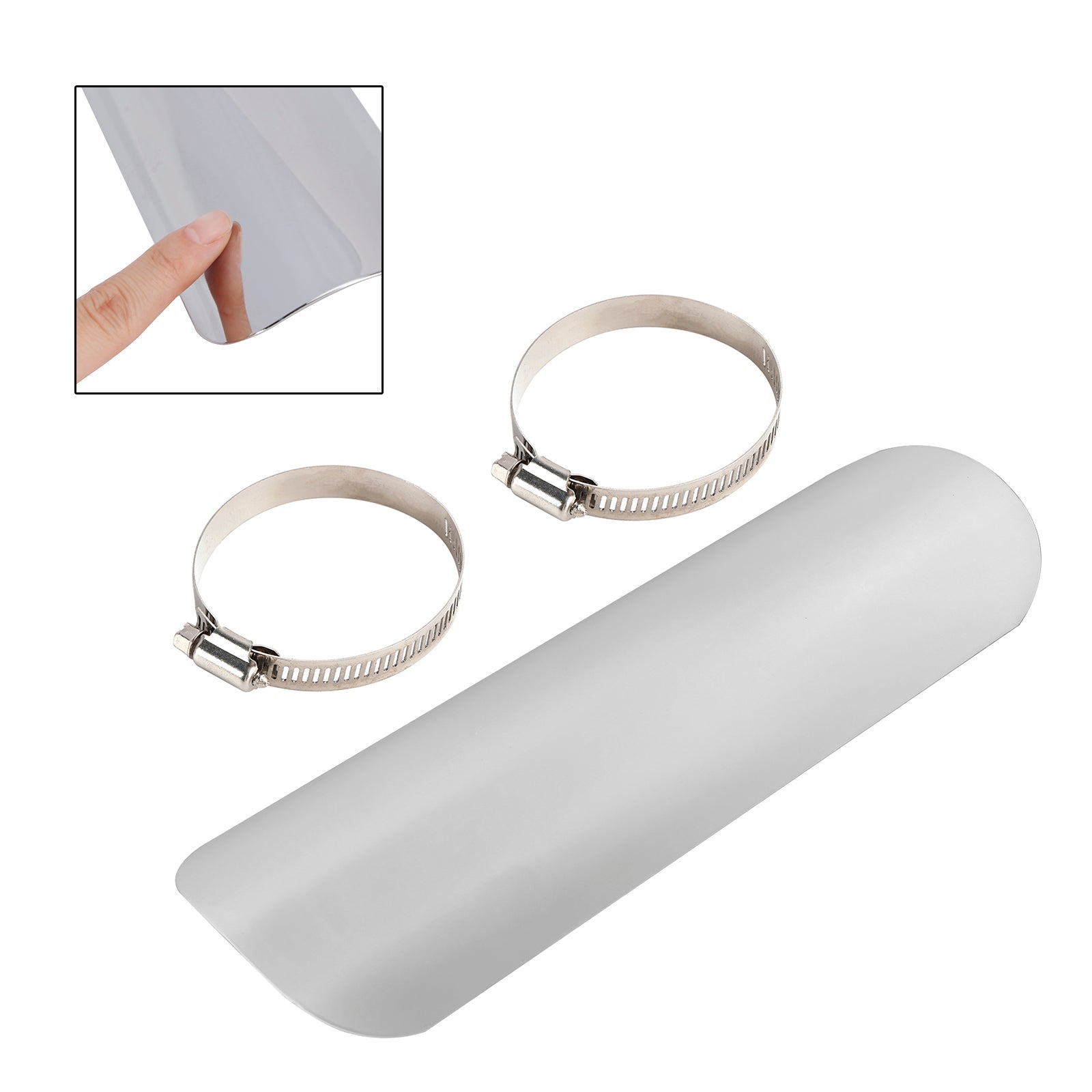 Steel Exhaust Muffler Pipe Heat Deflector Cover Chromeb For Motorcycle Scooter BlackD