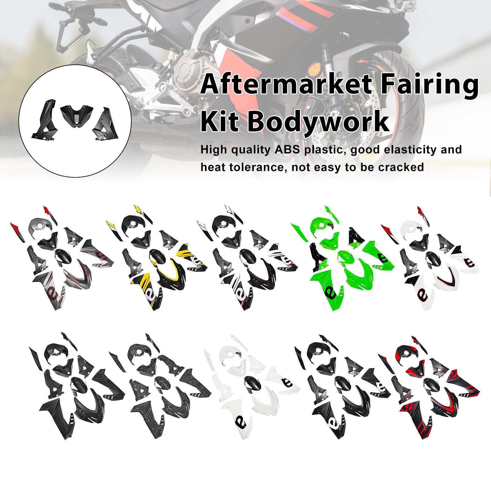 Injection ABS Plastic Bodywork Fairing Kit for Aprilia RS457 2024-2025