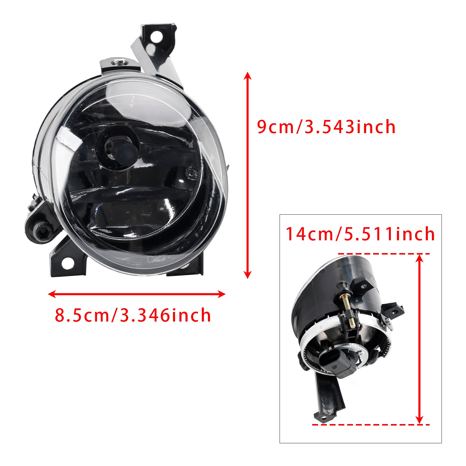 Pair Front Fog Light For Volkswagen Polo 2010-2014 Tiguan 2008-2011