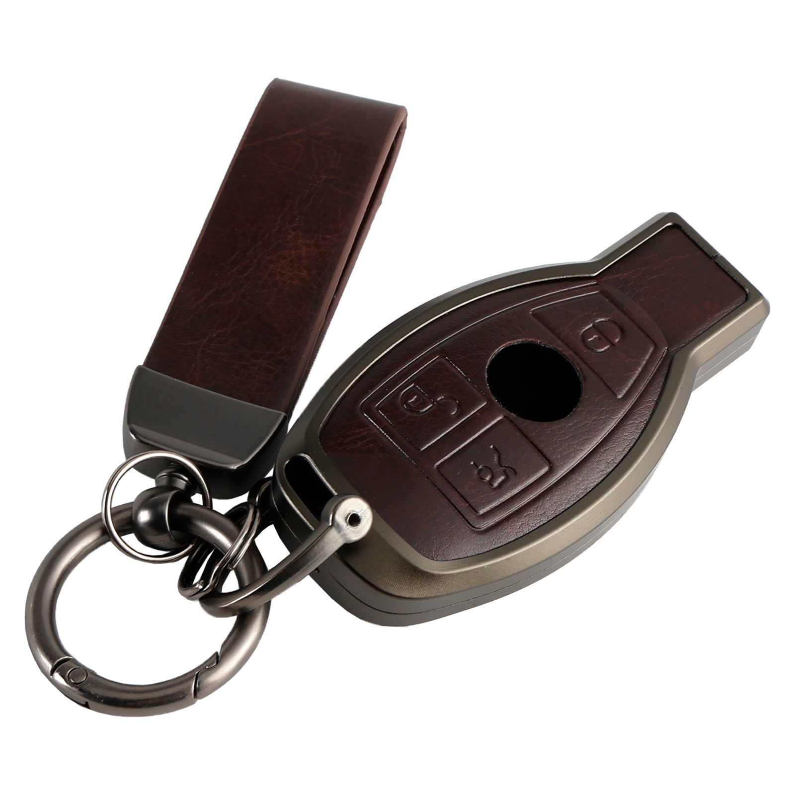 Benz GLC GLK CLS GLA CLA AMG Alloy Aluminum TPU Car Key Brown Case Cover