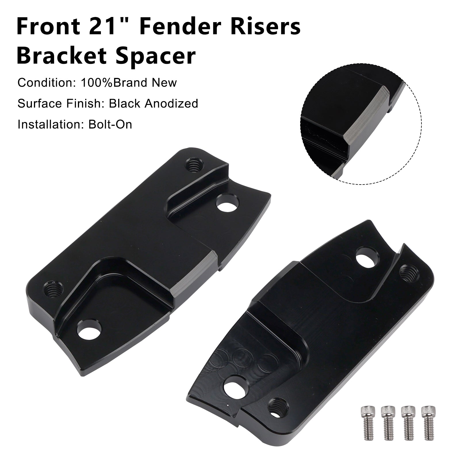 Front 21" Fender Risers Bracket Spacer For touring Electra Street Glide 2014+