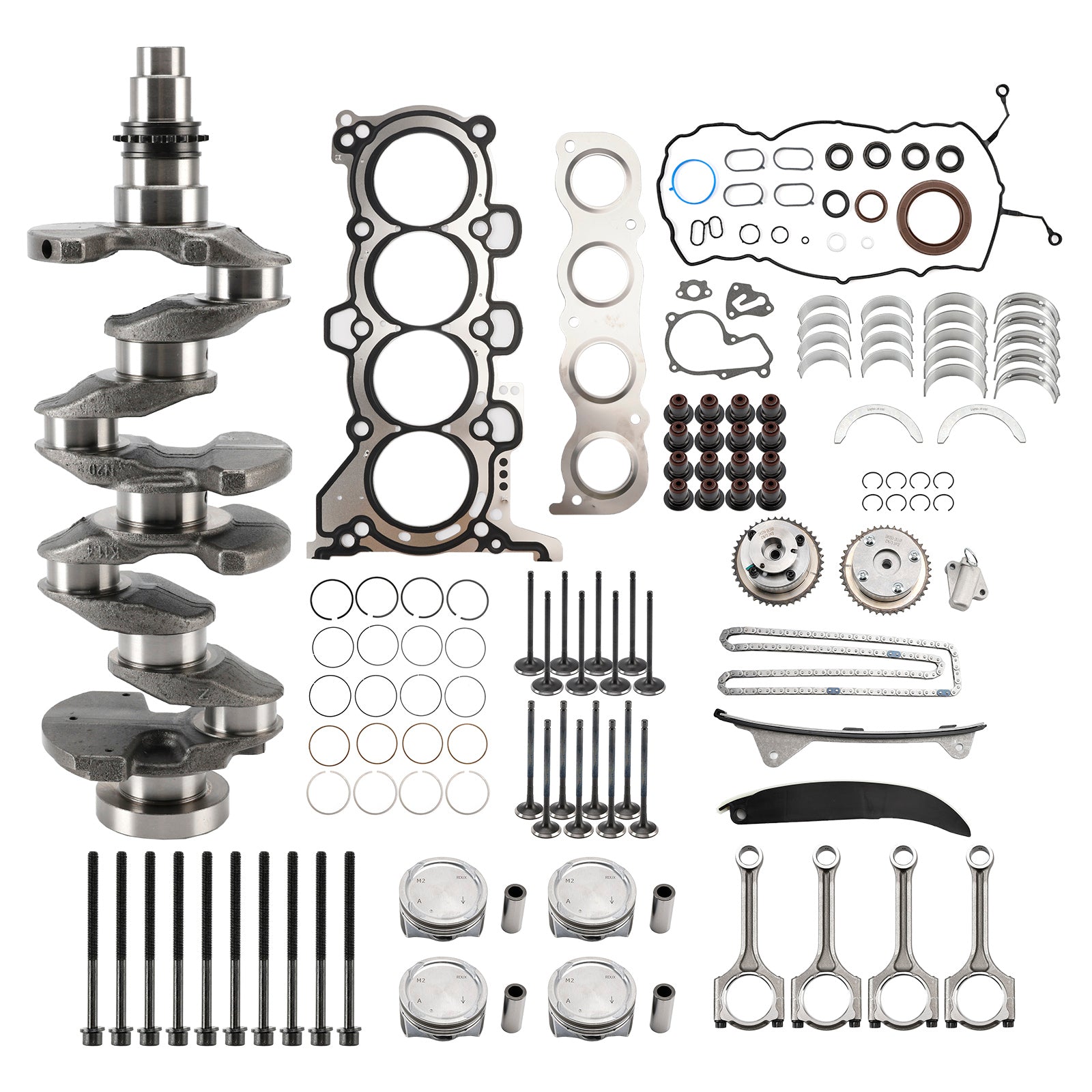 Hyundai Kia G4NG 2.0L Engine Overhaul Rebuild Kit w/ Crankshaft Rods Timing