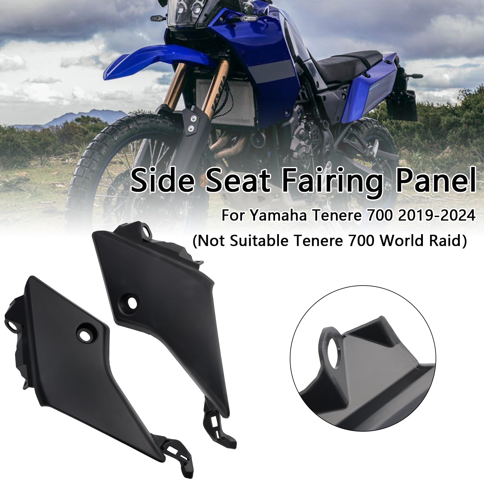 Side Seat Fairing Panel Cowl For Yamaha Tenere 700 2019-2024