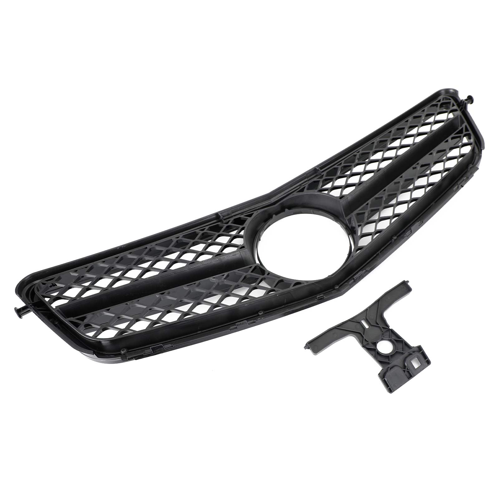 Rejilla de parachoques delantero AMG compatible con Clase C Benz W204 C300 C350 2008-2014 con LED