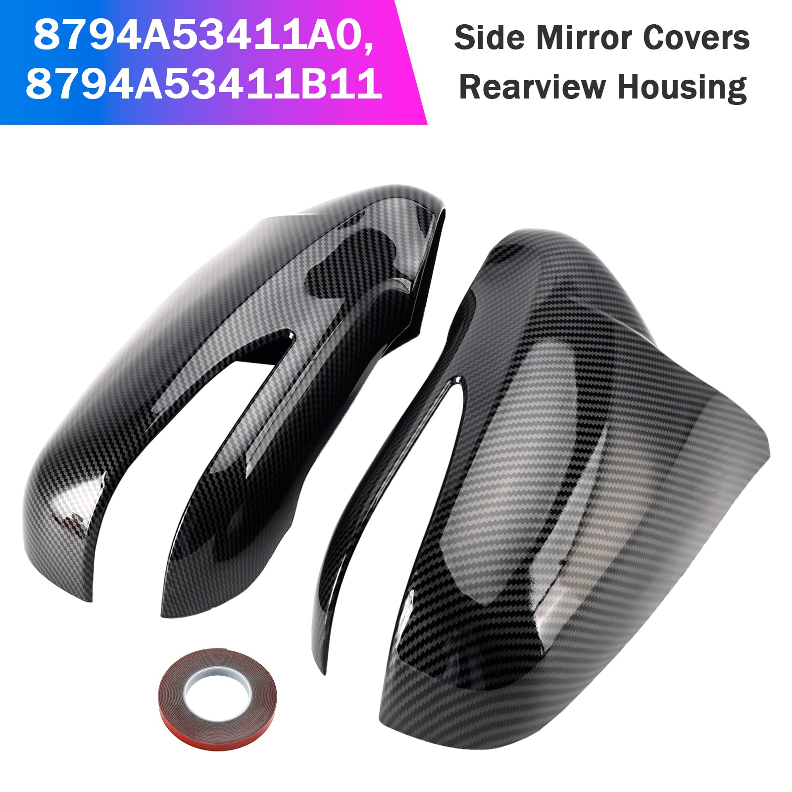 2009-2012 Lexus LS460 LS600h Side Mirror Covers Rearview Housing Carbon 8794A53411A0