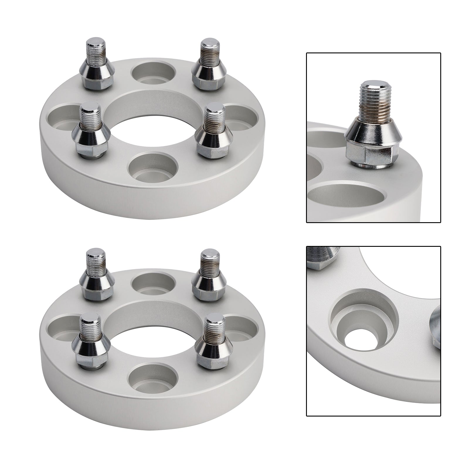 1" Wheel Spacers Kit Cable Golf Carts Lug Nuts Silver For Yamaha Club Car Ezgo