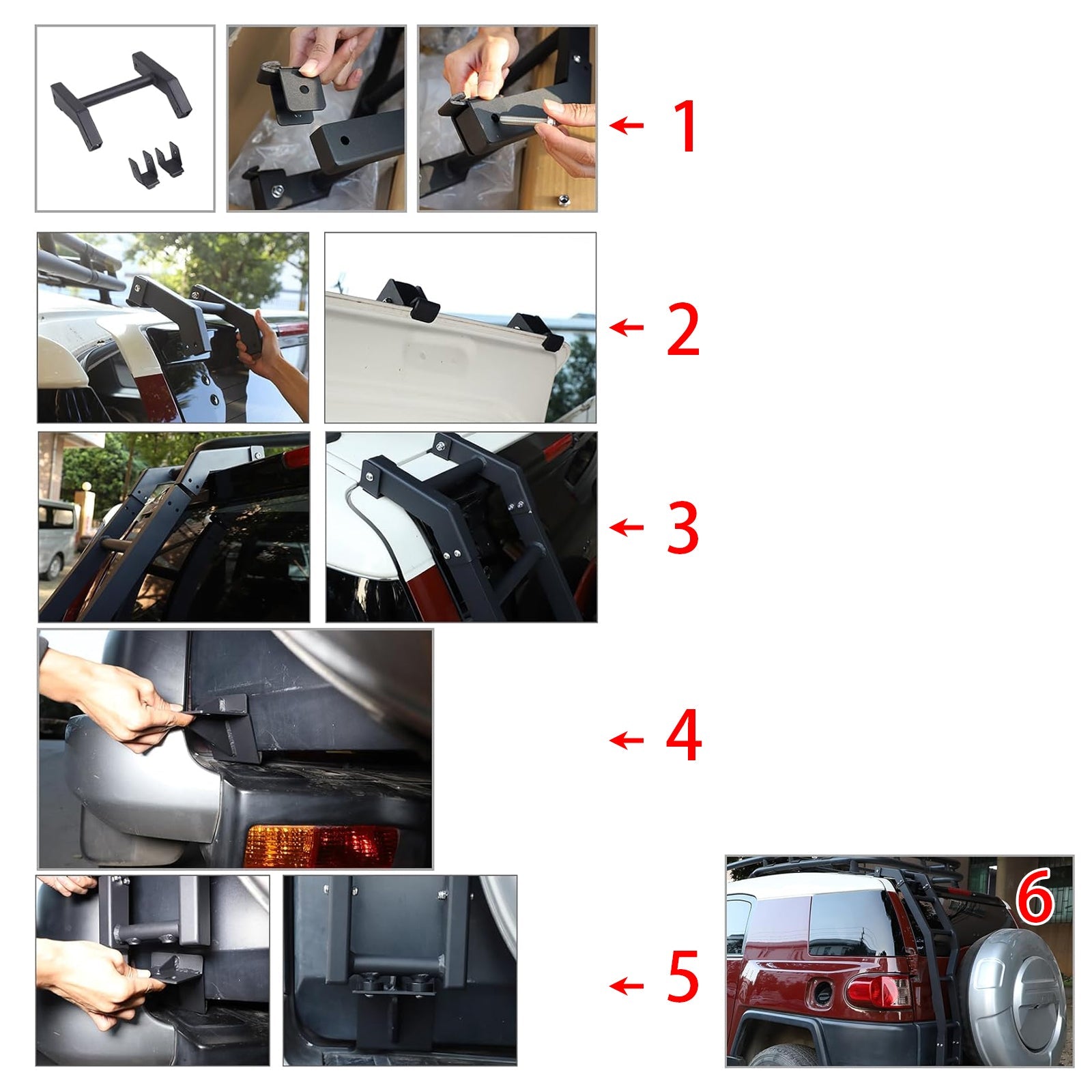 2007-2021 Toyota FJ Cruiser Rear Gate Ladder Kit Left Side