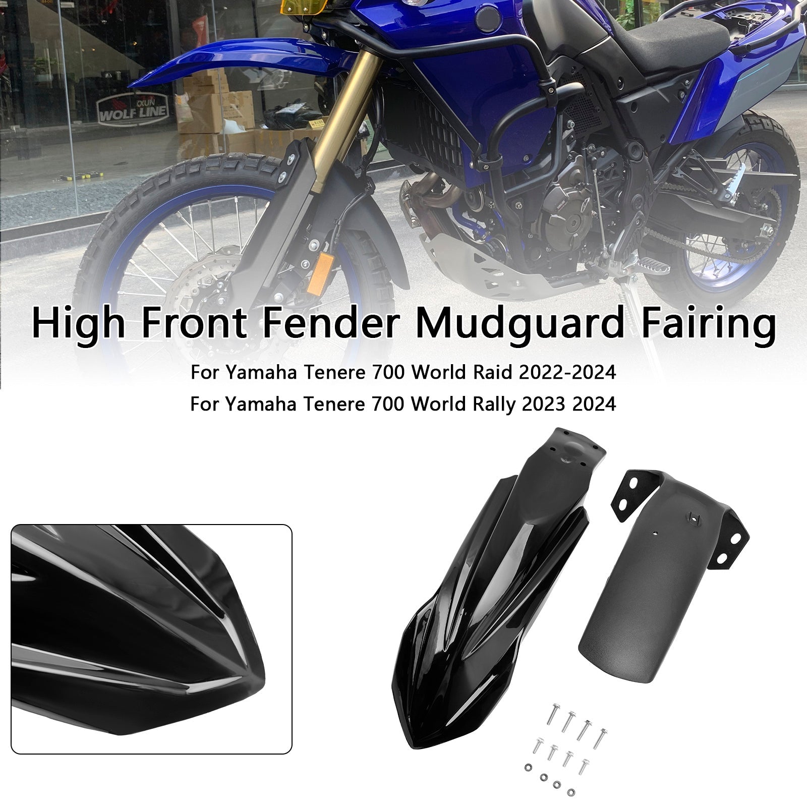 High Front Fender Mudguard Fairing For Yamaha Tenere 700 2019-2024