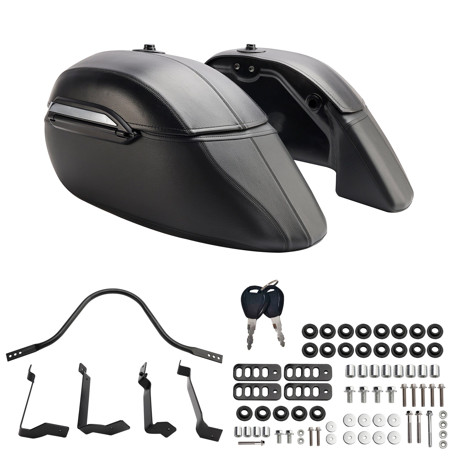 2015-2023 Kawasaki Vulcan S 650 Vn/En650 Pu Side Bag Saddlebag Luggage Black