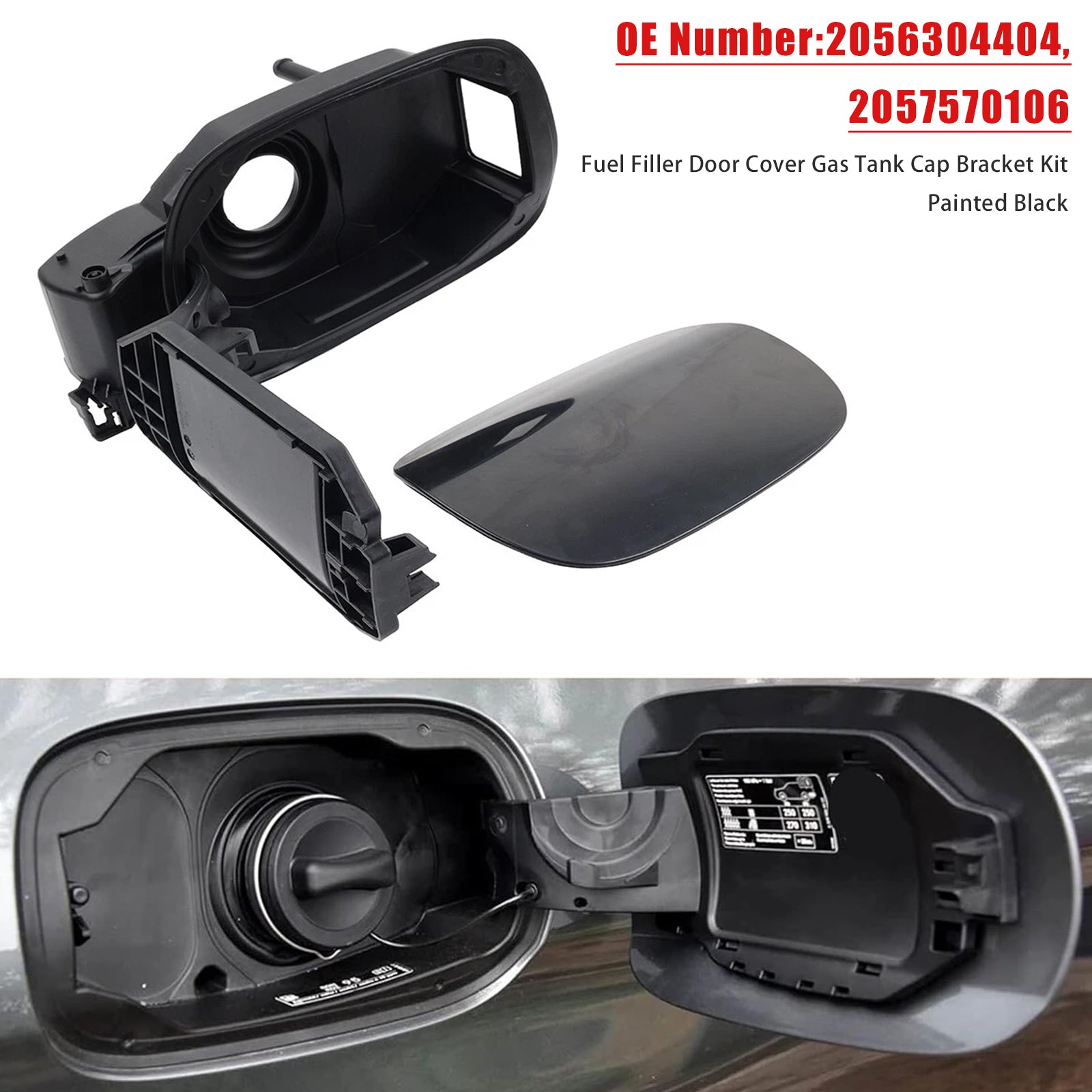 Fuel Gas Tank Cap Bracket Kit Painted For Mercedes Benz W205 C350 2015-2018