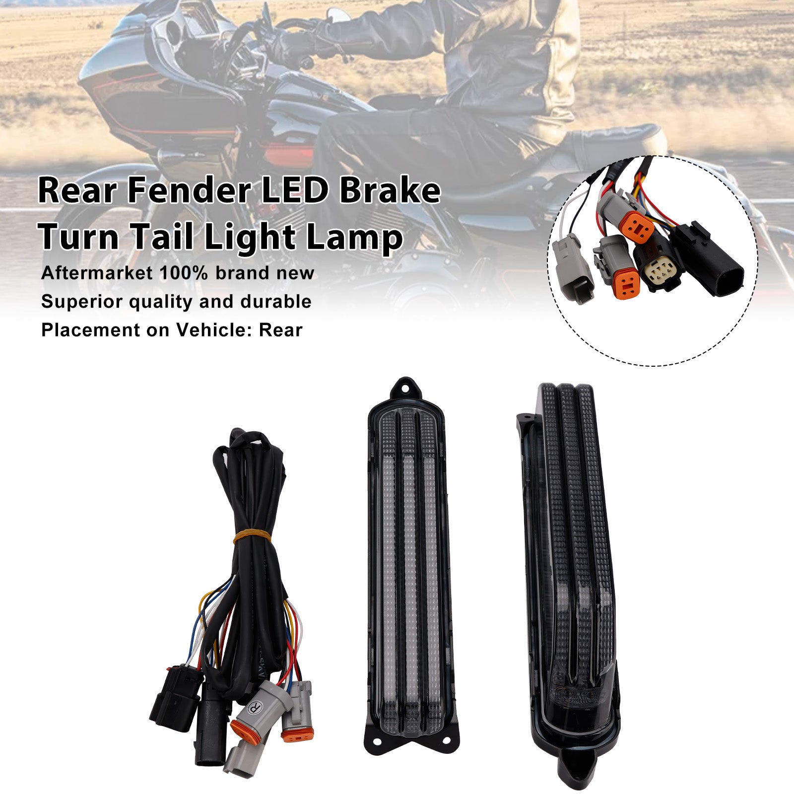 Rear Fender Brake Turn Tail Light Lamp Fit For Touring Electra Glide 2014-2024