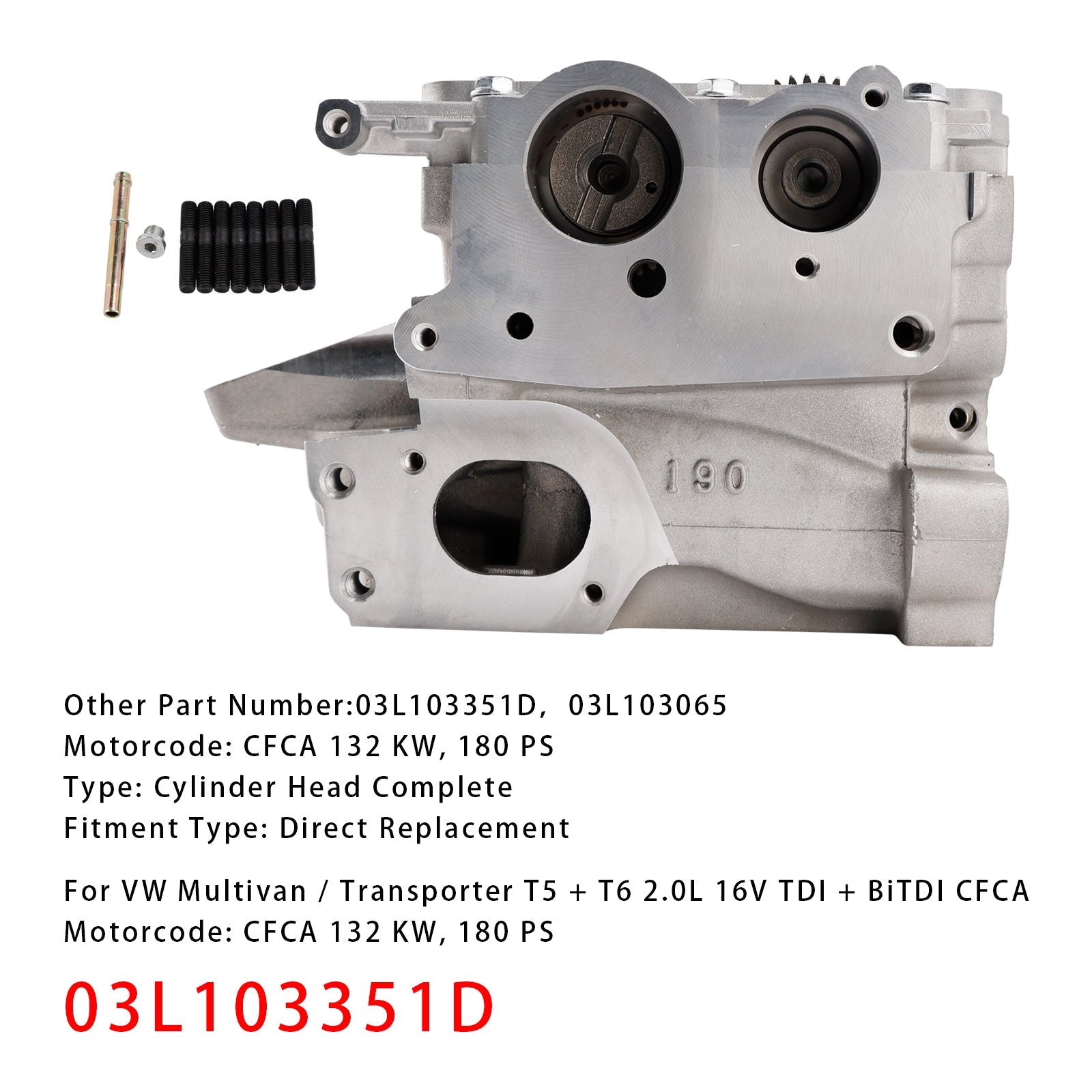 VW Multivan Van V VI T5 T6 2.0 TDI 16V Cylinder Head Complete 03L103351D
