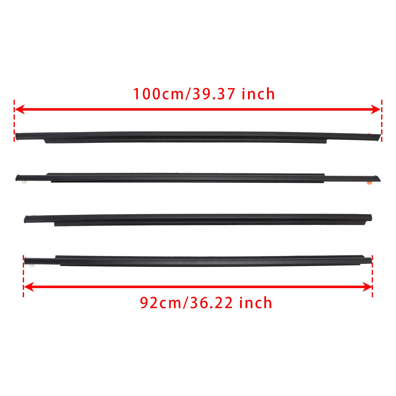 2004-2009 Toyota Prius 4PCS Door Glass Belt Outer Molding Weatherstrip