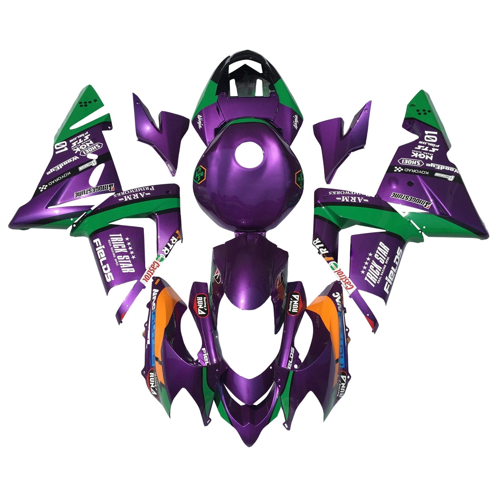 Injection Fairing Kit Bodywork Plastic ABS fit For Kawasaki ZX10R 2004-2005