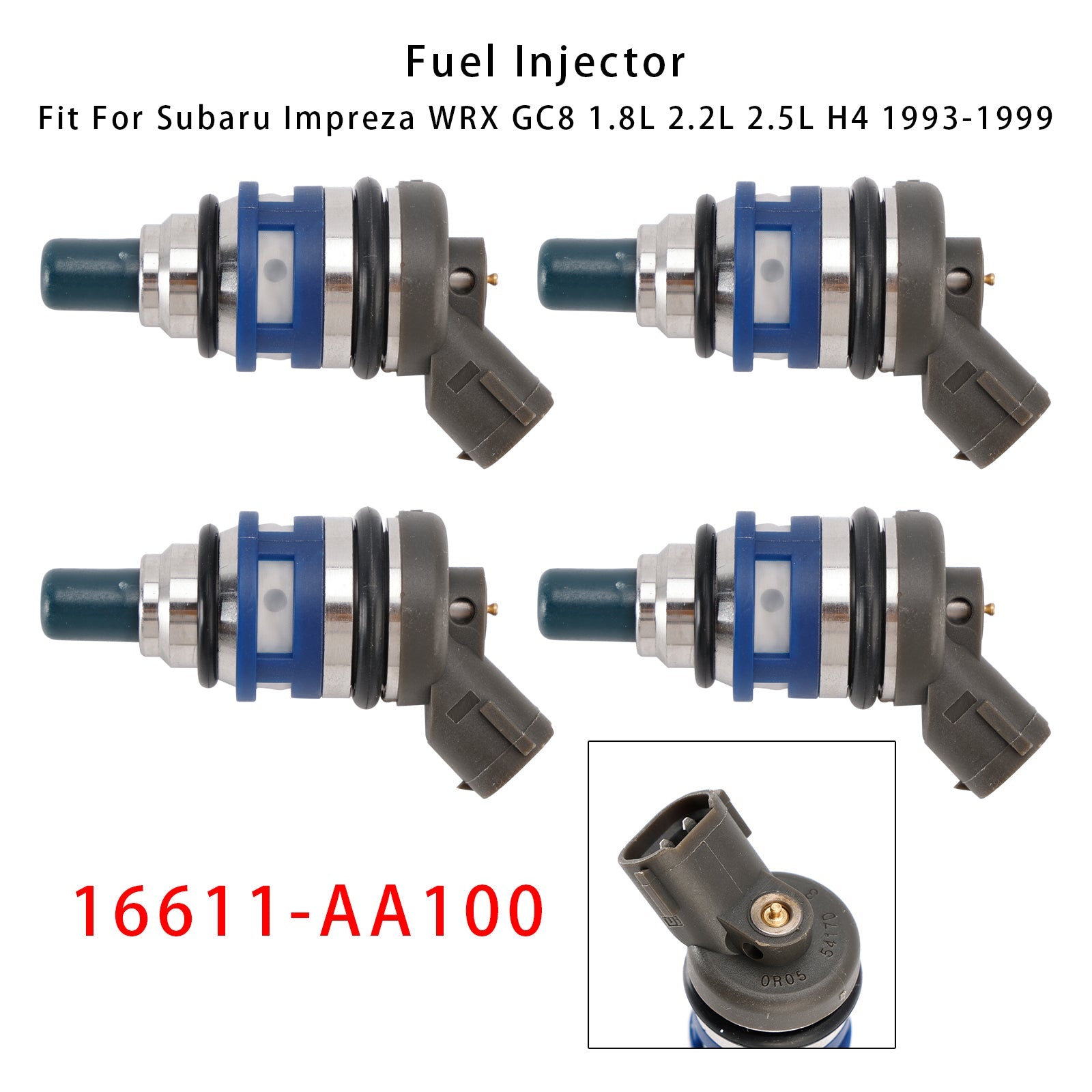 1993-1999 Subaru Impreza WRX GC8 4Pcs Fuel Injector 16611-AA100