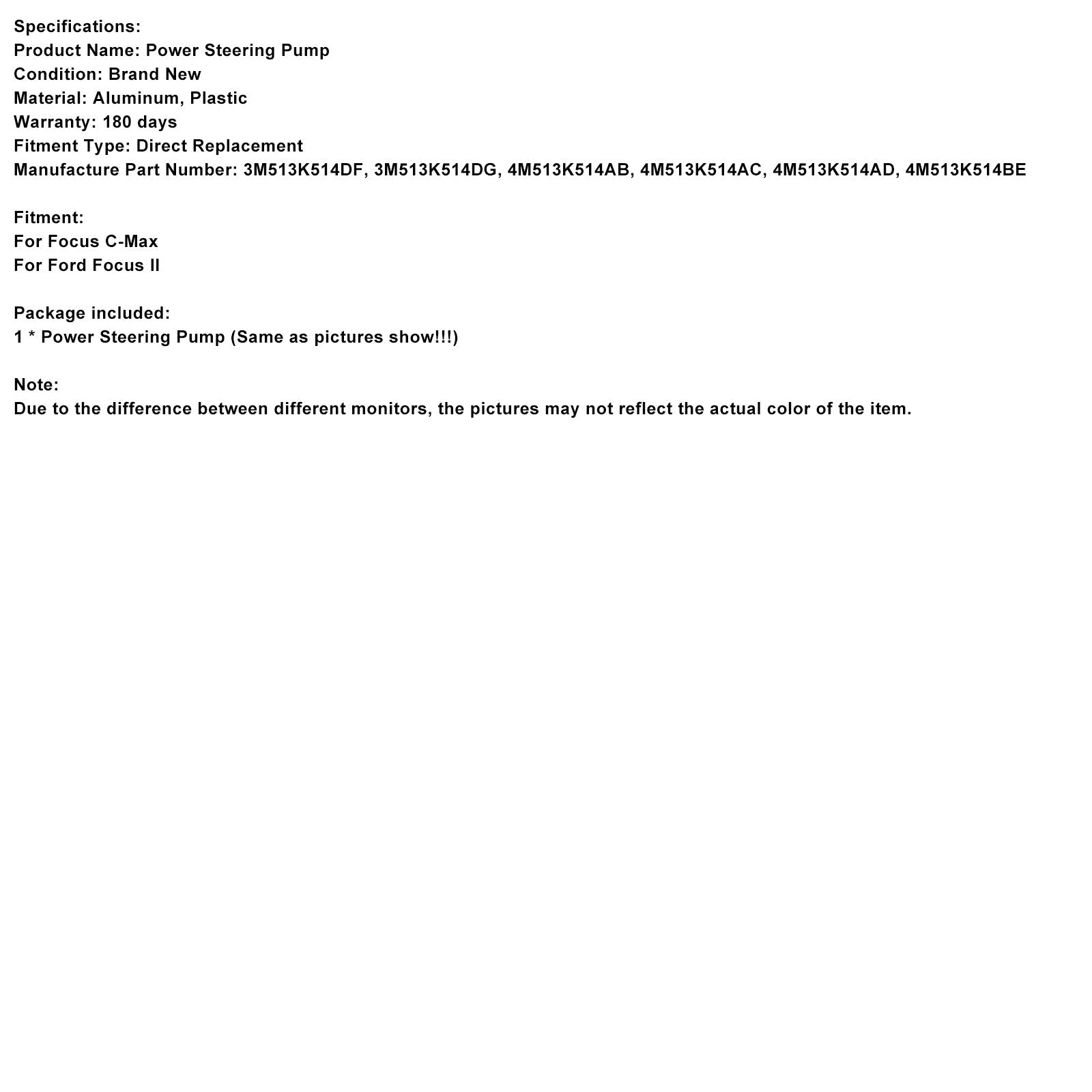 Electric Power Steering Pump 4M513K514AD Fit Ford Focus C-Max