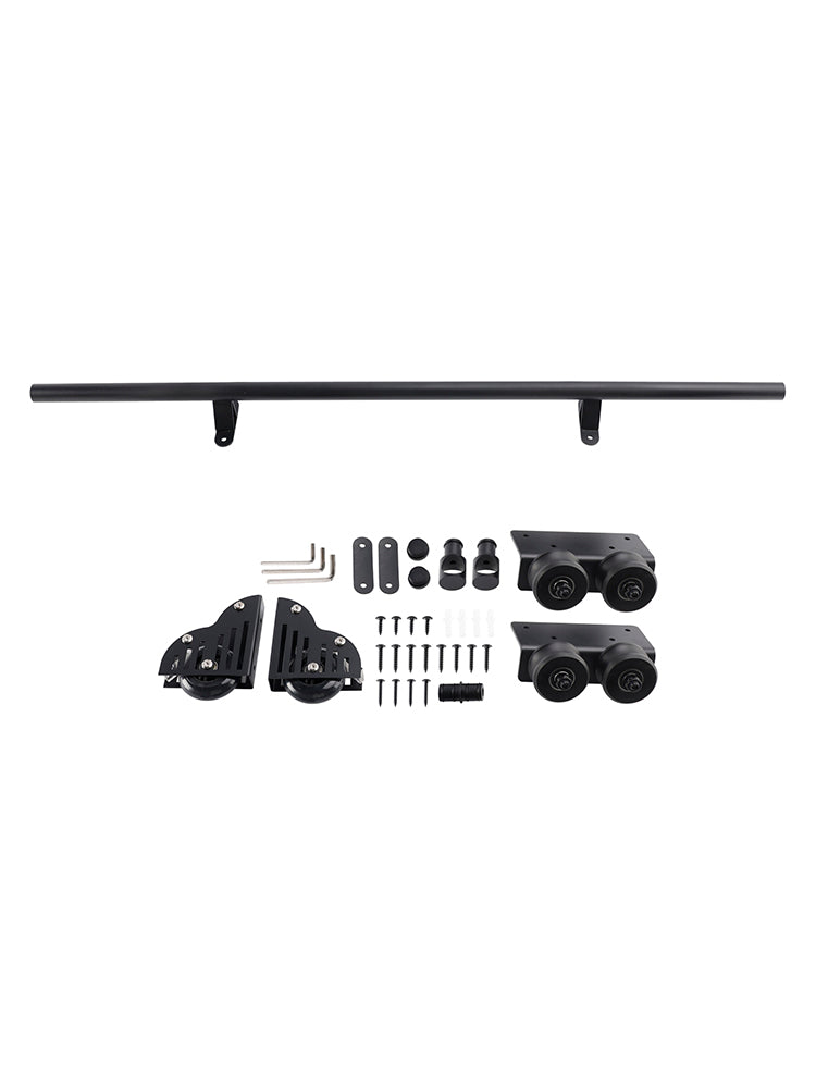 Rolling Library Sliding Ladder Hardware Kit with Brake 3.3FT Round Tube