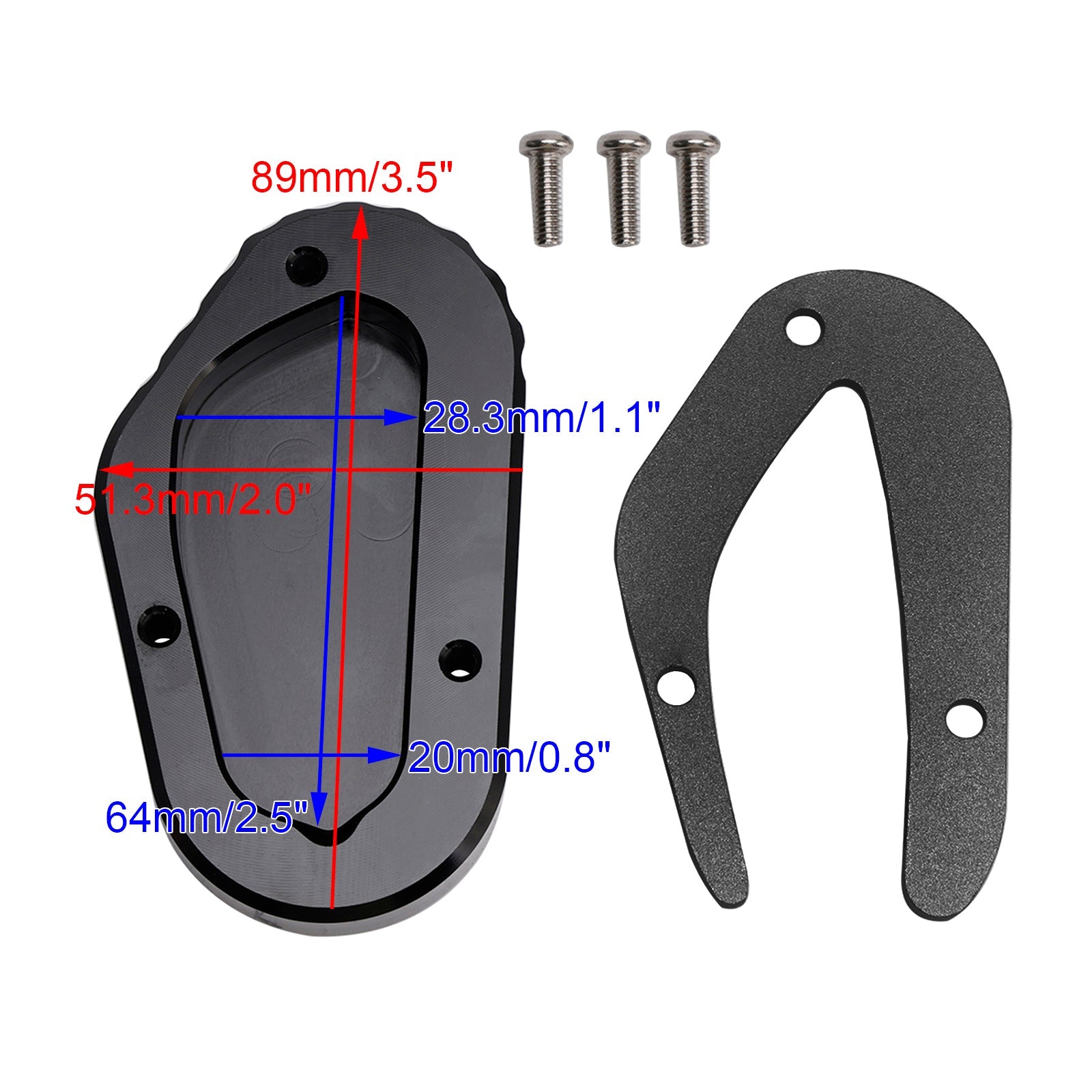 Kickstand Enlarge Plate Pad fit for Bonneville T100 Street Scrambler 900 2018-2023