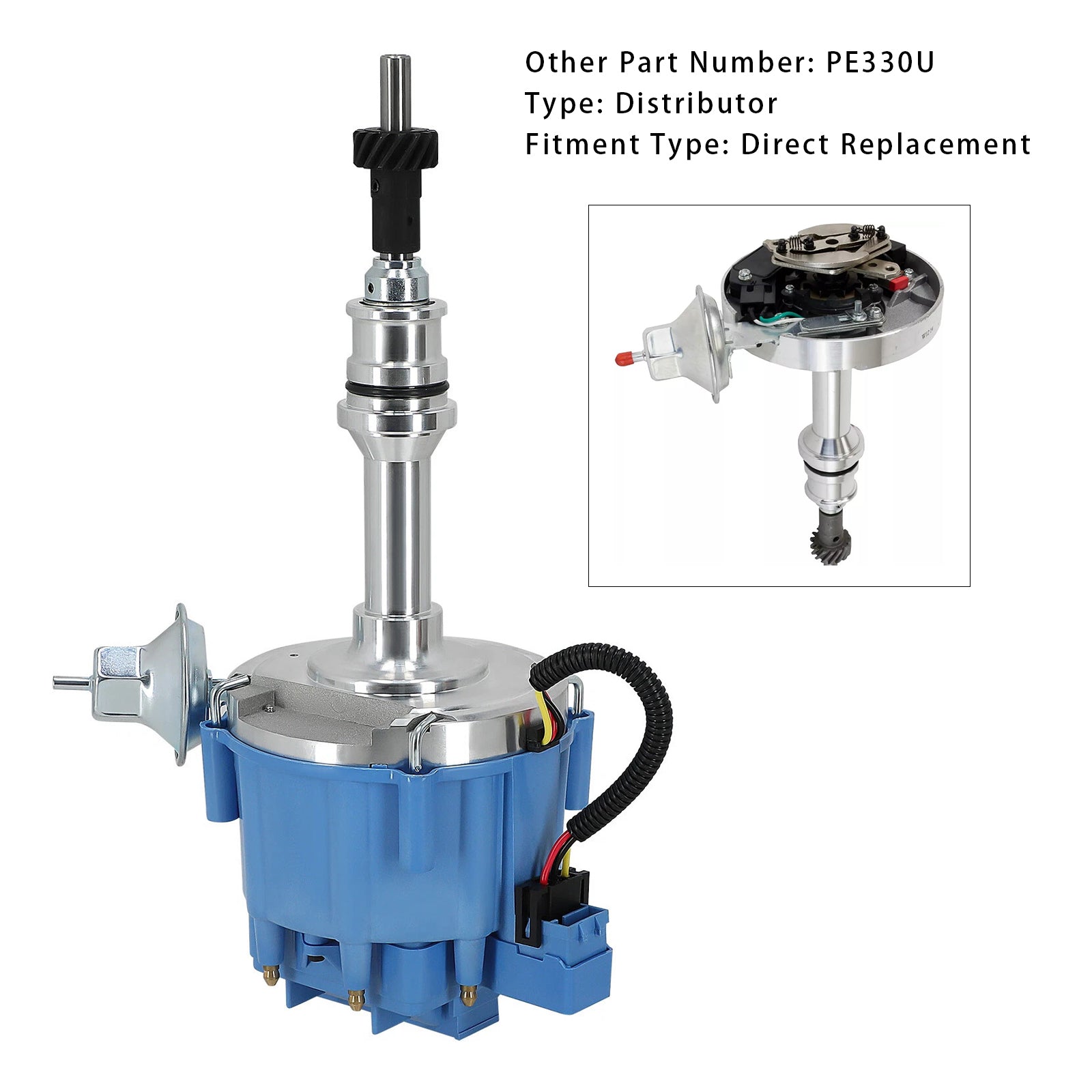 Ford Windsor 221 260 289 302 V8 Engine Ignition Blue Cap Distributor w/ 65K Coil 1030213