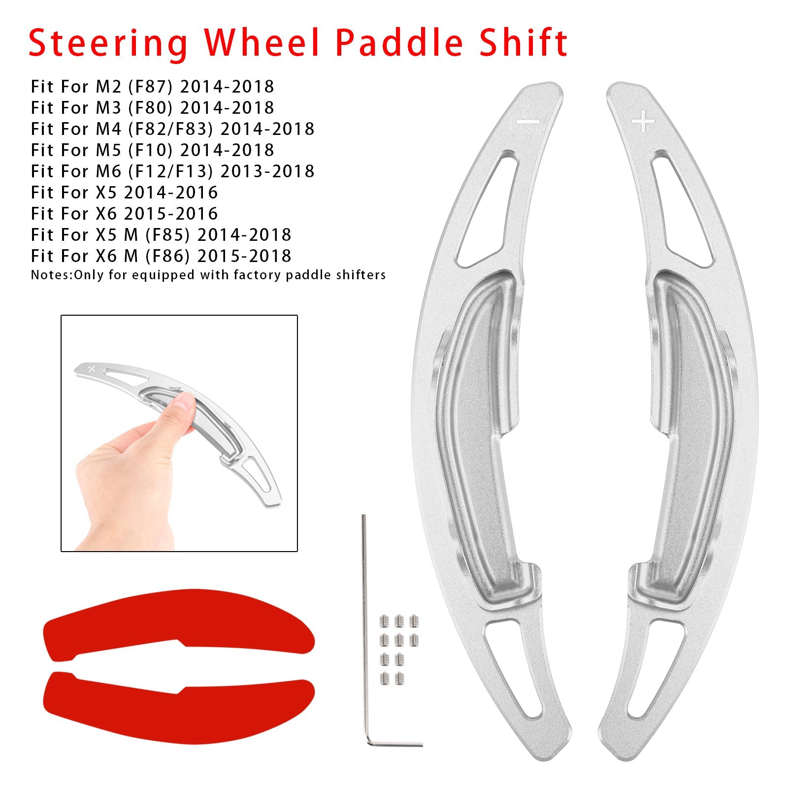 Steering Wheel Paddle Shifter Extension For BMW M3 M4 X5M X6M Aluminium