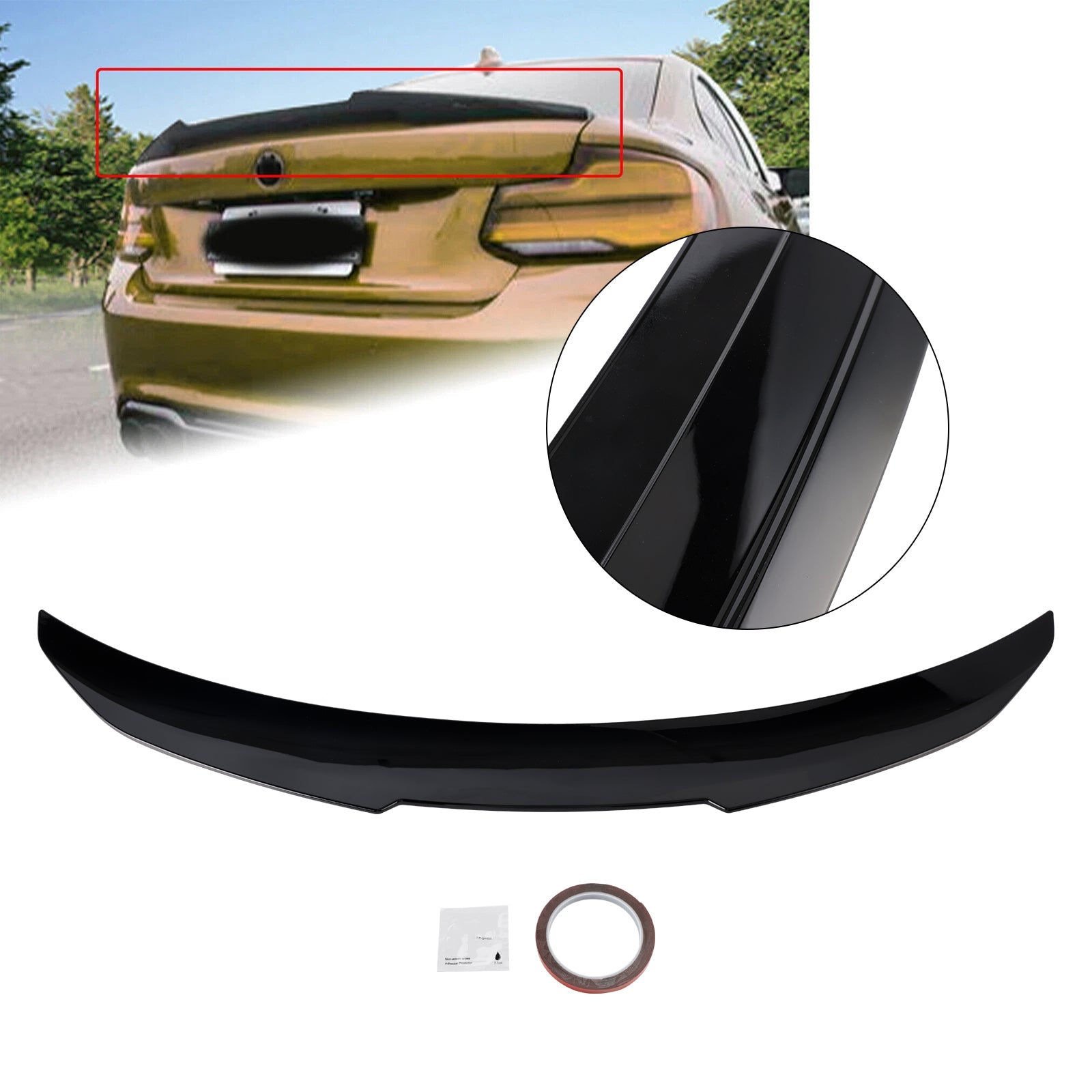 Gloss Black Rear Boot Spoiler For BMW 2 Series F22 F87 14-21 Coupe PSM Style