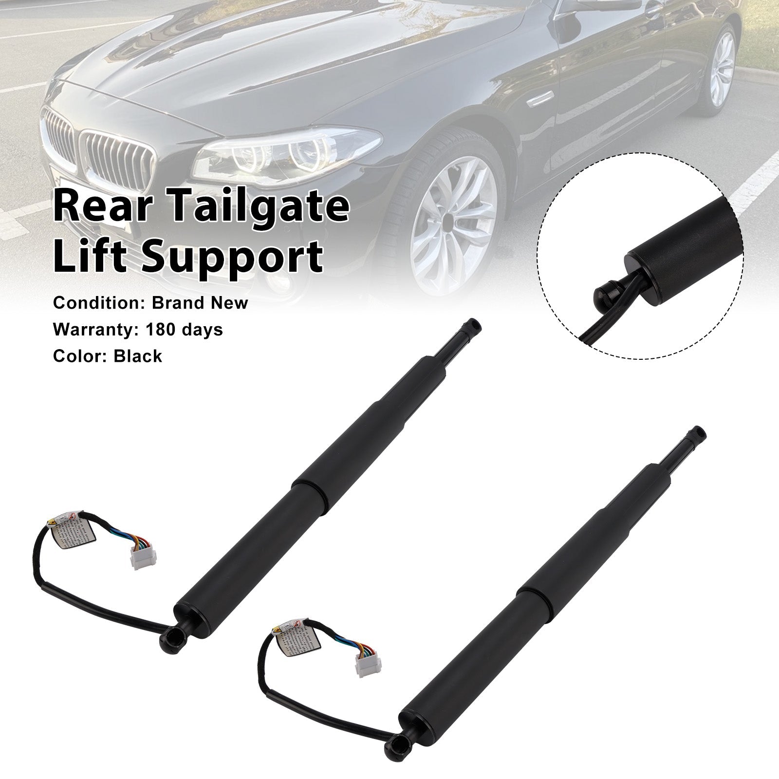 Rear Electric Tailgate Gas Strut 2PCS 51247207015 For BMW 5er Touring F11 535d xDrive 2011/09-2017/02 3.0L