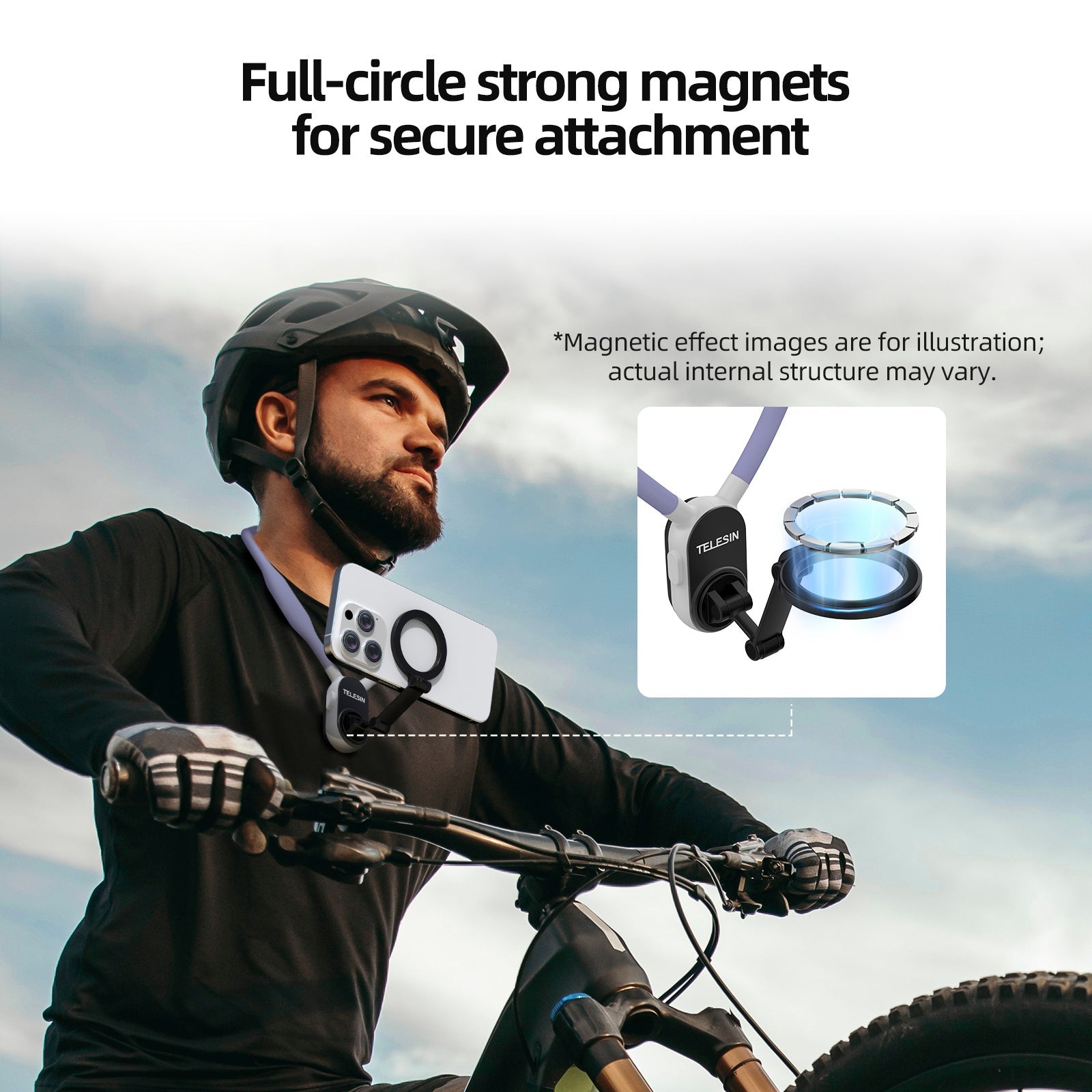 Magnetic Neck Halter Bracket Quick Release Shock Absorption For Mobile Phone