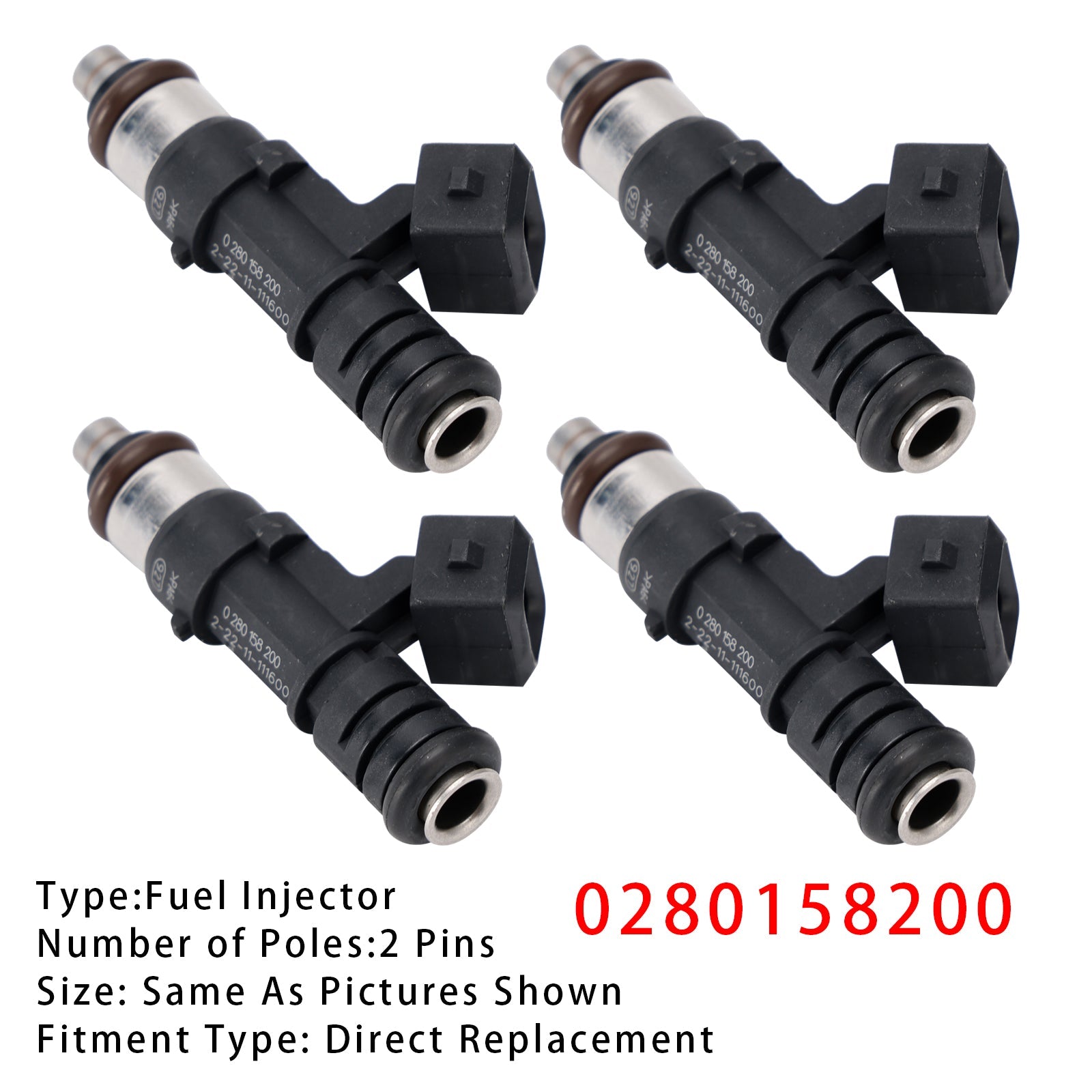 4Pcs Fuel Injector For Ford B C-Max Fiesta Focus Fusion Mondeo Puma 0280158200
