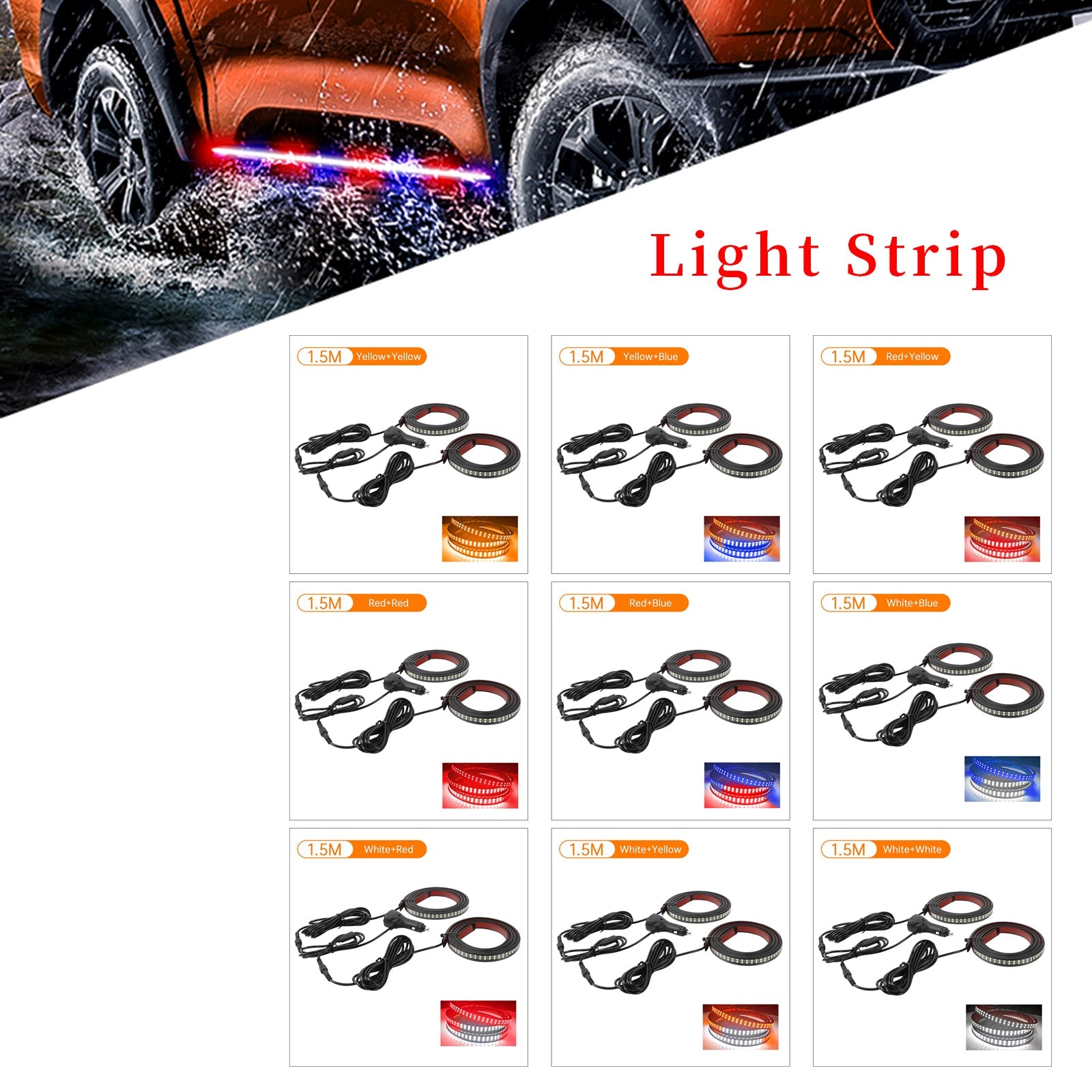 Dual Color Running Board Side Step LED Light Strips For Pickup Truck