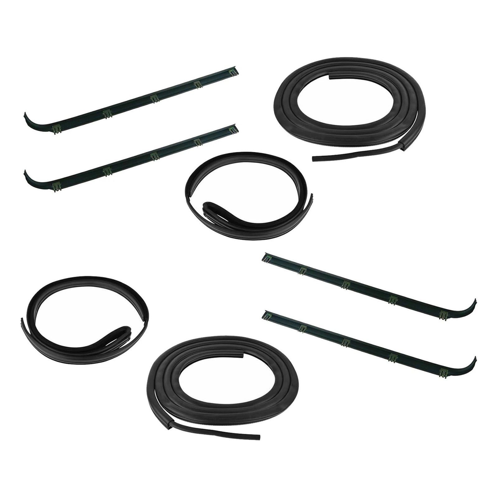 1987-1996 Ford F250 Truck Front Door Weatherstrip Seal Kit 8PCS Door Window Sweep Weatherstrip Seal Kit