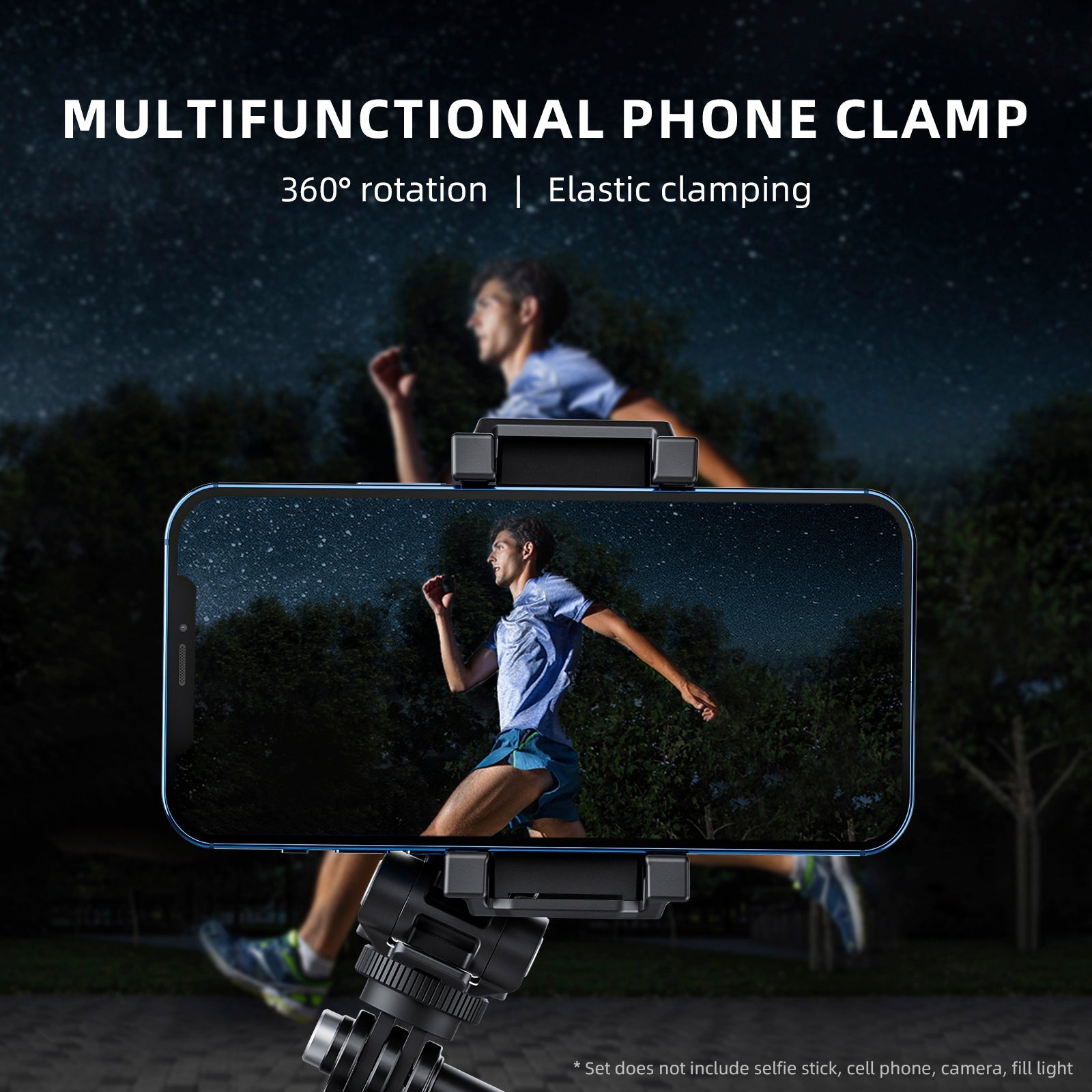 Phone Holder 360Degree Rotating Expandable Fill Light Mobile Phone Desktop Stand