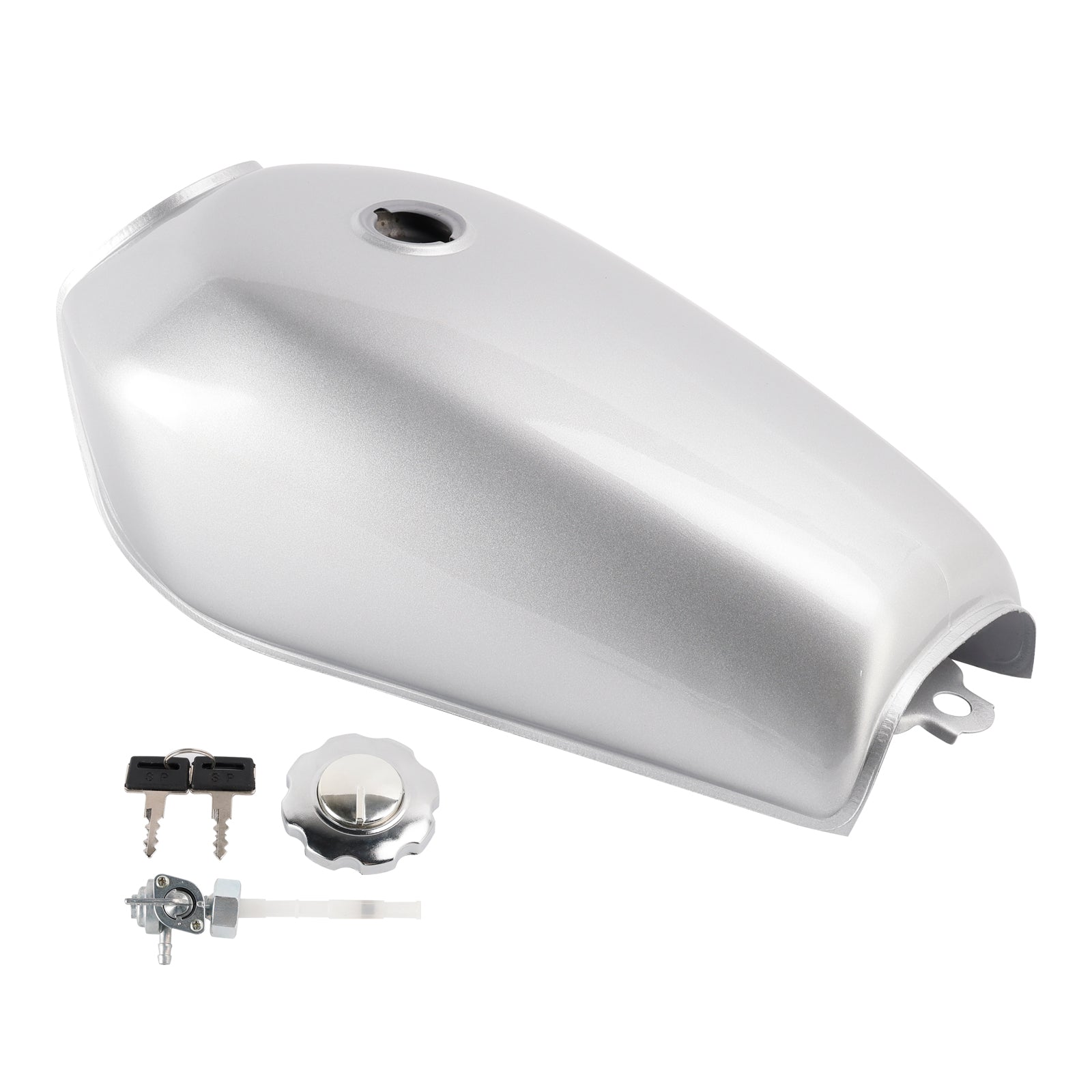 Silver Cafe Racer Gas Tank Motorcycle Fuel Retro Classic For Bobber Scrambler
