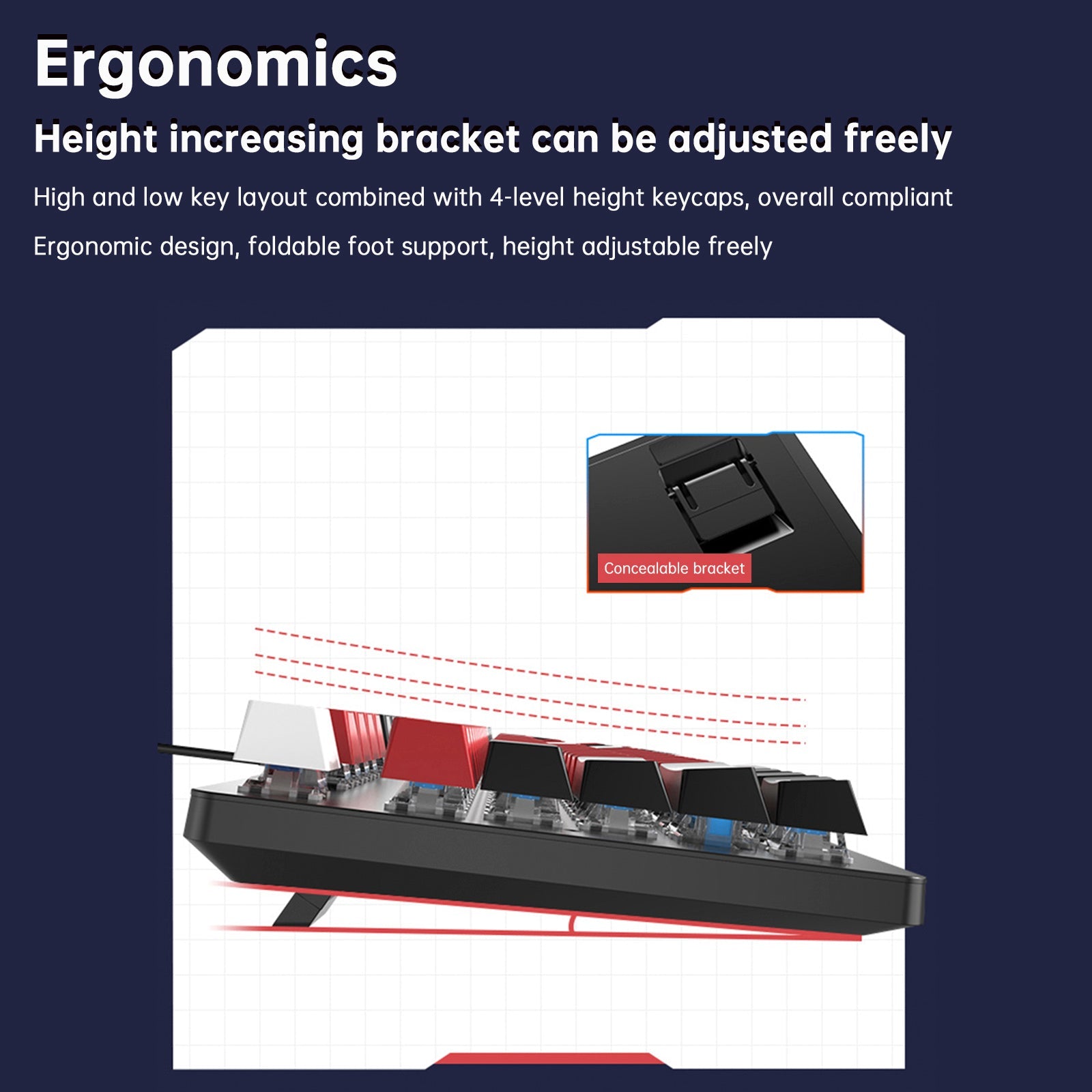 104Key Wired Mechanical Linear Switch Gaming Keyboard With Blue Switch RGB Light