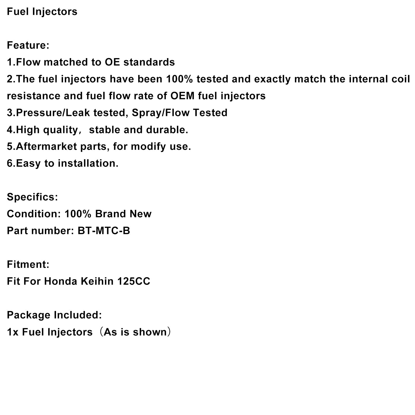 Fuel Injectors Fit for Honda Keihin 125CC